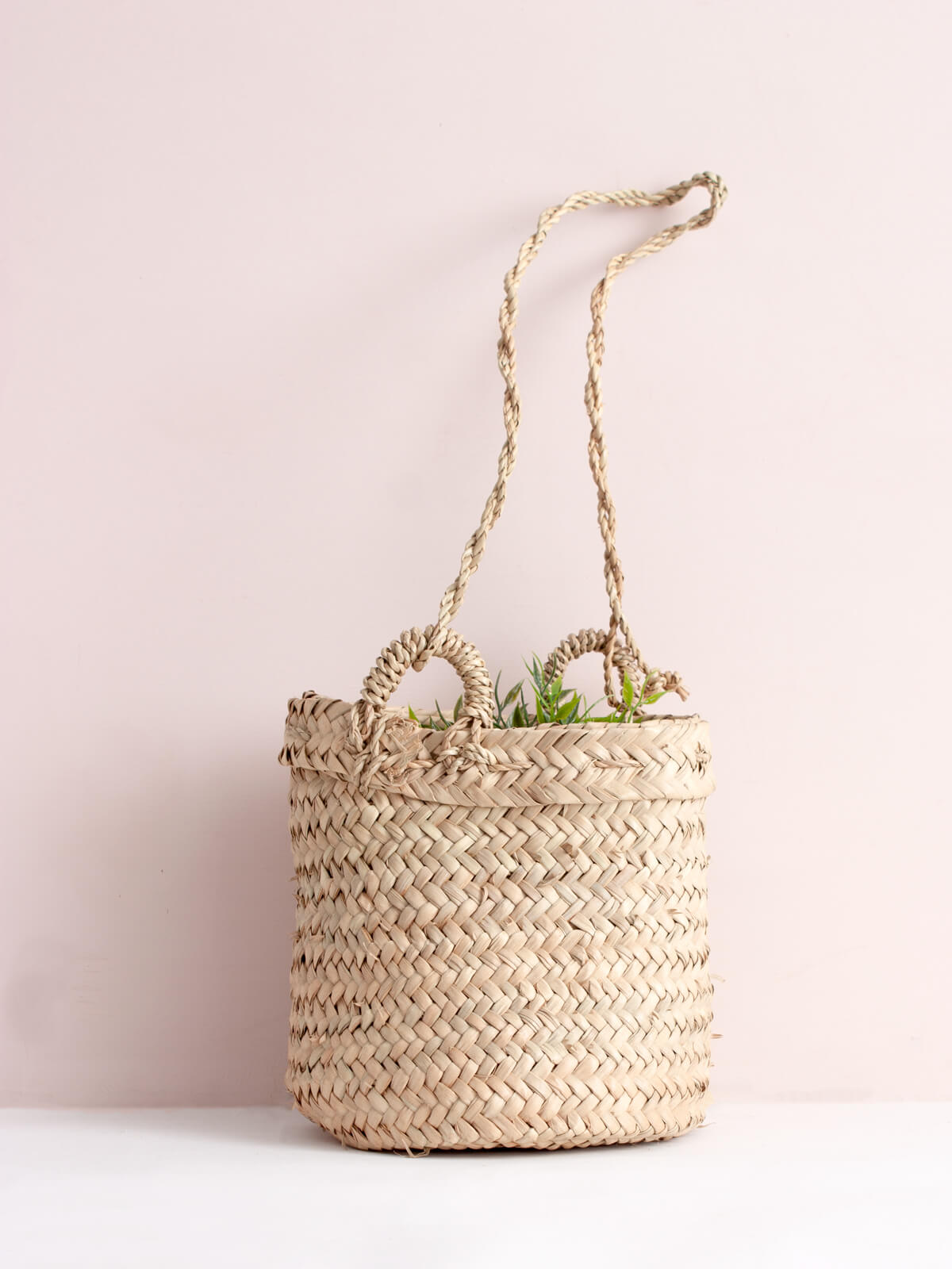 Handwoven Moroccan Beldi Hanging Baskets - Natural Fiber Storage & Decor for Boho Home, Kitchen, Bathroom & Wall Organization