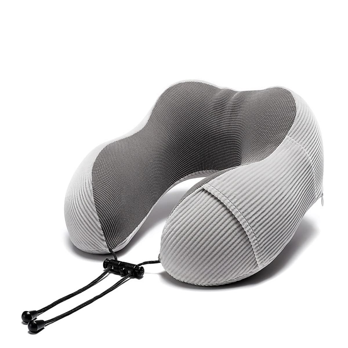 Memory Foam Travel Neck Pillow for Adults - U-Shaped Support Cushion for Chin & Neck Relief | Compact, Lightweight & Portable for Airplane, Car, Train & Camping Trips | Perfect for Long Flights, Road Trips & Outdoor Adventures