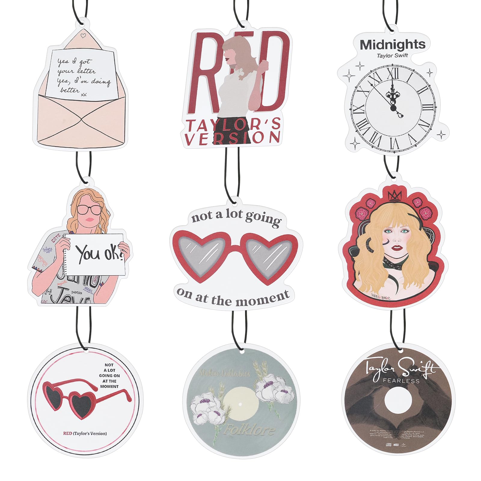 9PCS Taylor Swift Music Style Car Air Fresheners - Long Lasting Fragrance for Vehicles, Home & Office | Perfect for Cars, Trucks, Closets & Small Spaces