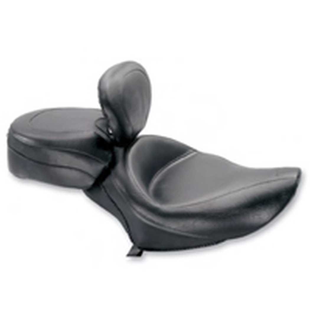 Mustang Motorcycle Seats Wide Vintage Solo Seat with Driver Backrest for 2004-2011 Harley Davidson Sportster 3.3 Gallon - Comfortable Cruiser Seat for Long Rides & Road Trips
