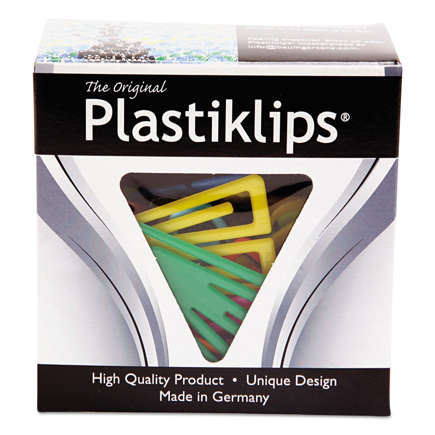 Baumgartens Plastic Paper Clips - BAULP1700 - 100-Pack Colorful Binder Clips for Office, School, and Home Organization