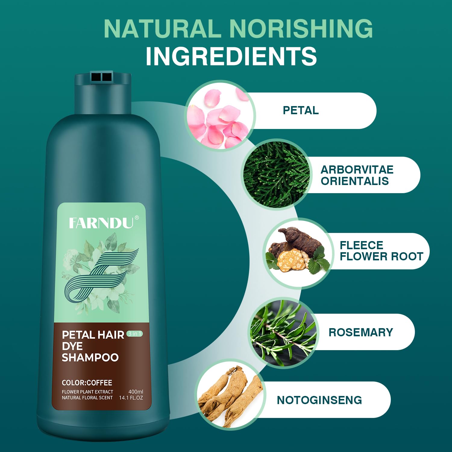Best Coffee Hair Dye Shampoo for Color & Repair - Natural Hair Growth Treatment for Damaged Hair - Perfect for Home Use & Salon Styling
