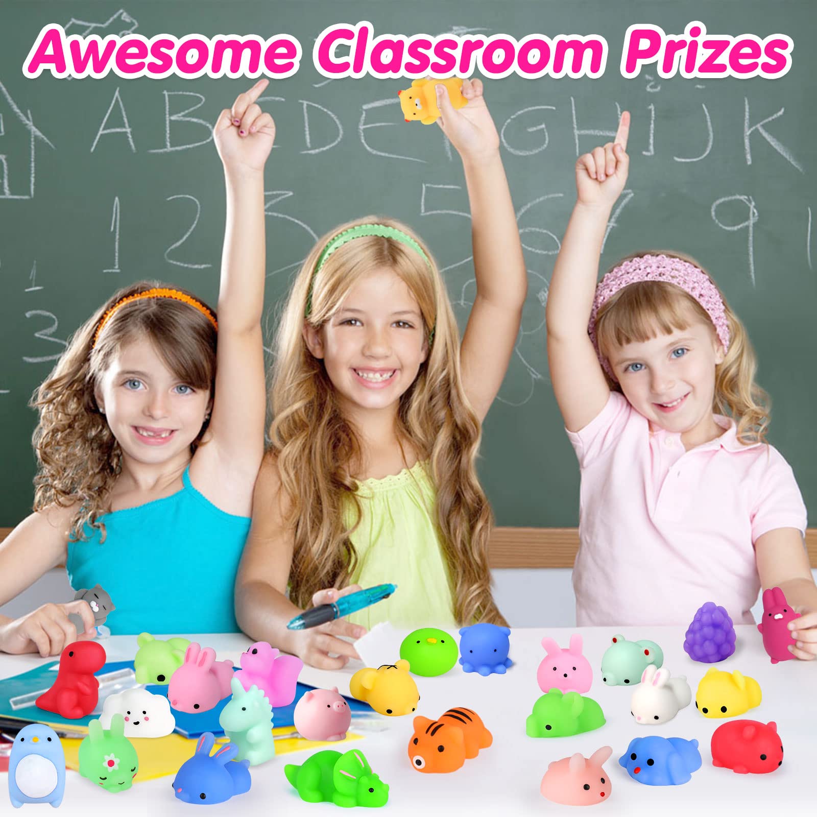 40pcs Mini Kawaii Mochi Squishy Toys - Fun Party Favors, Classroom Prizes, Fidget Toys for Kids - Perfect for Treasure Boxes, Goodie Bags, Christmas Stockings, Easter Egg Fillers, and Stress Relief Gifts
