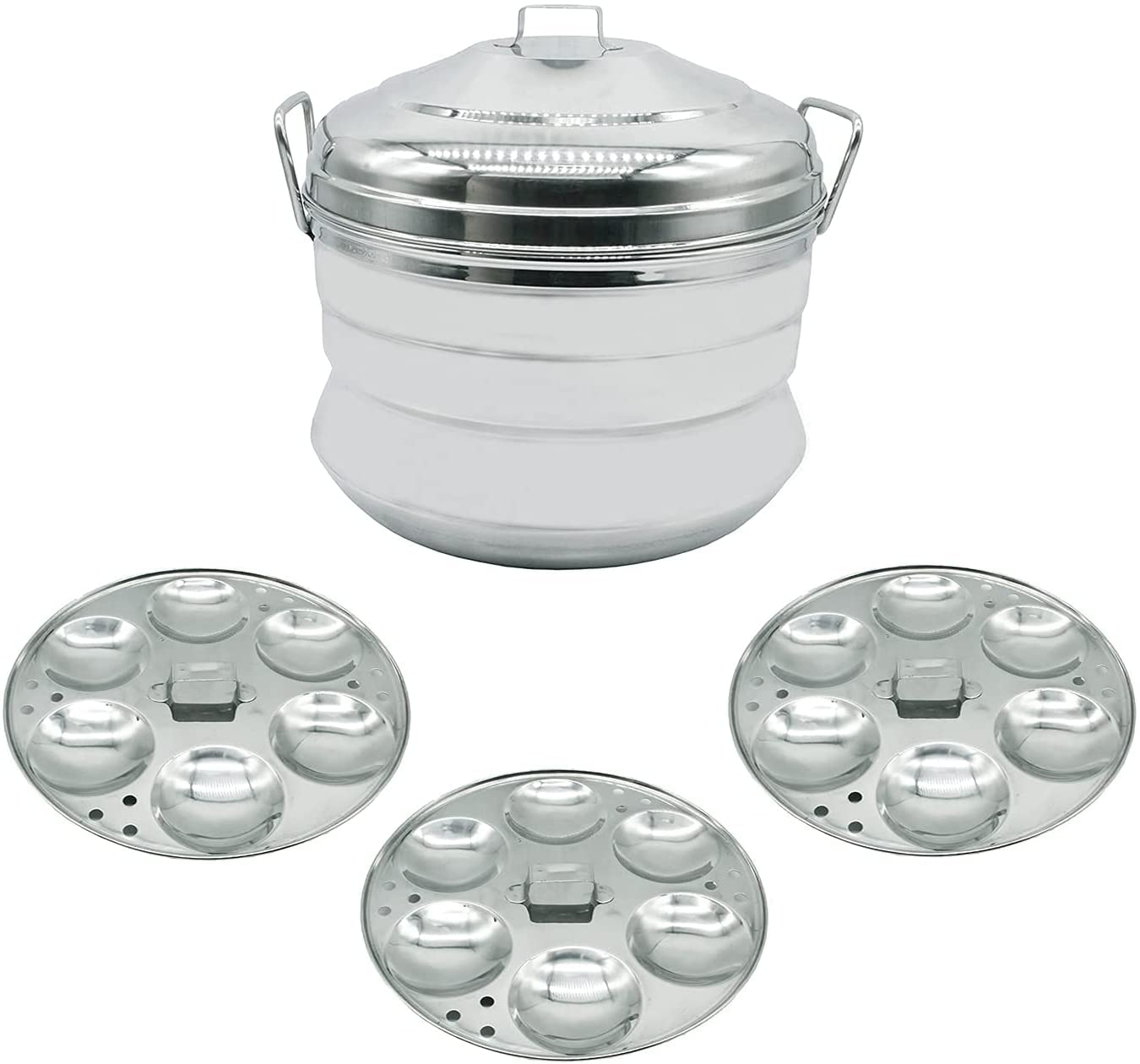 Premium 18-Cavity Stainless Steel Idli Cooker with Steamer - Induction & Gas Stove Compatible - Perfect for Making Soft Idlis, Dhokla & Steamed Snacks at Home