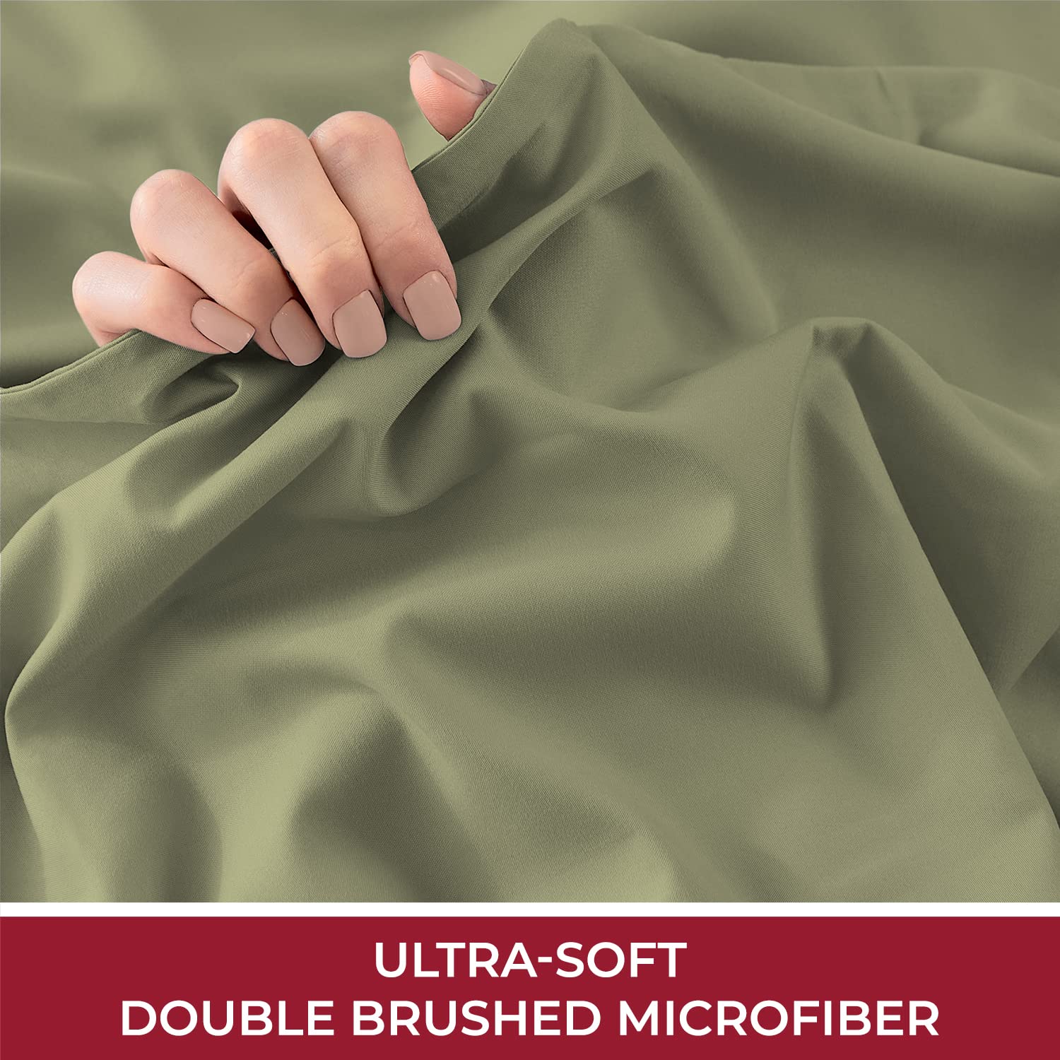 Mellanni King Size Fitted Sheet - Ultra Soft & Cooling Bedding with 16 Inch Deep Pocket - Wrinkle, Fade & Stain Resistant - Sage Green - Perfect for Master Bedroom, Guest Room & Vacation Homes