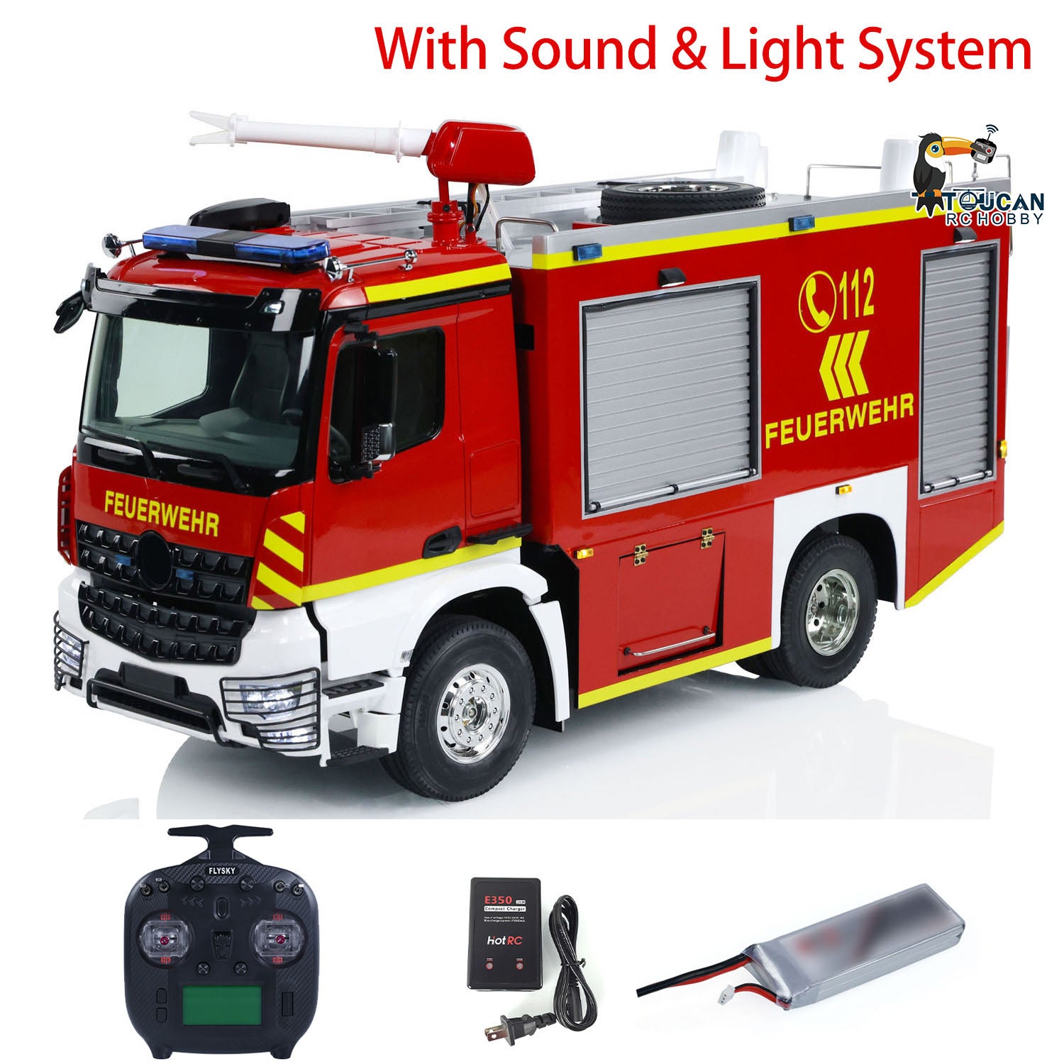 1/14 Scale RC Fire Fighting Truck - 4x2 Electric Remote Control Fire Vehicle with Water Spray - Assembled & Painted Model Toy for Kids & Collectors - Perfect for Playtime, Emergency Simulation & Display