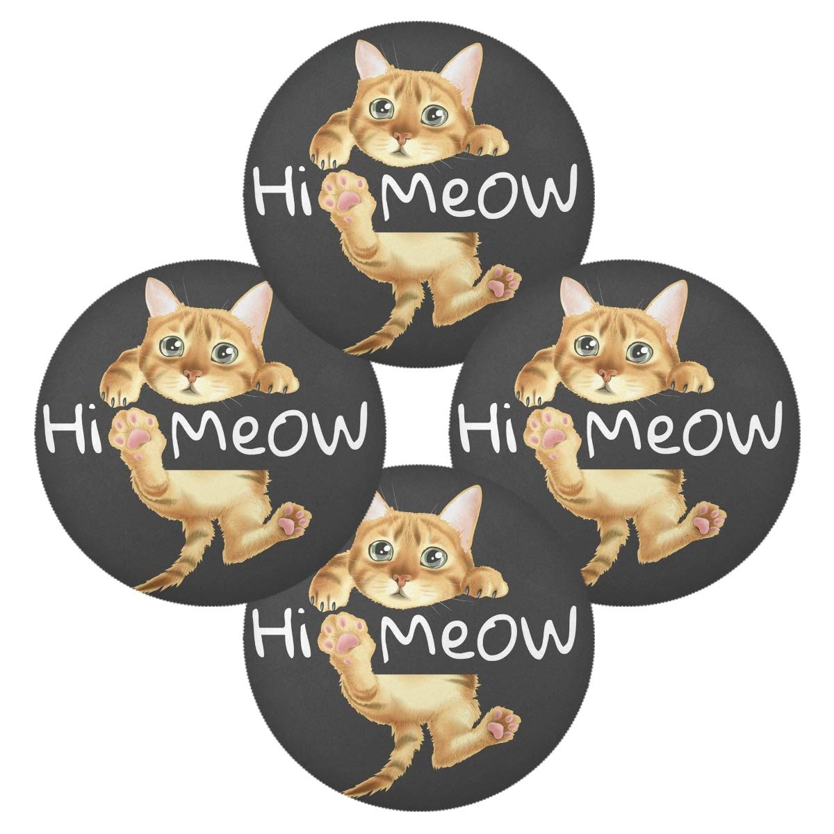 Funny Cat Placemats for Dining Table - 15.4 Inch Holiday Home Decor Mats - Perfect for Christmas, Thanksgiving & Everyday Dining Decorations