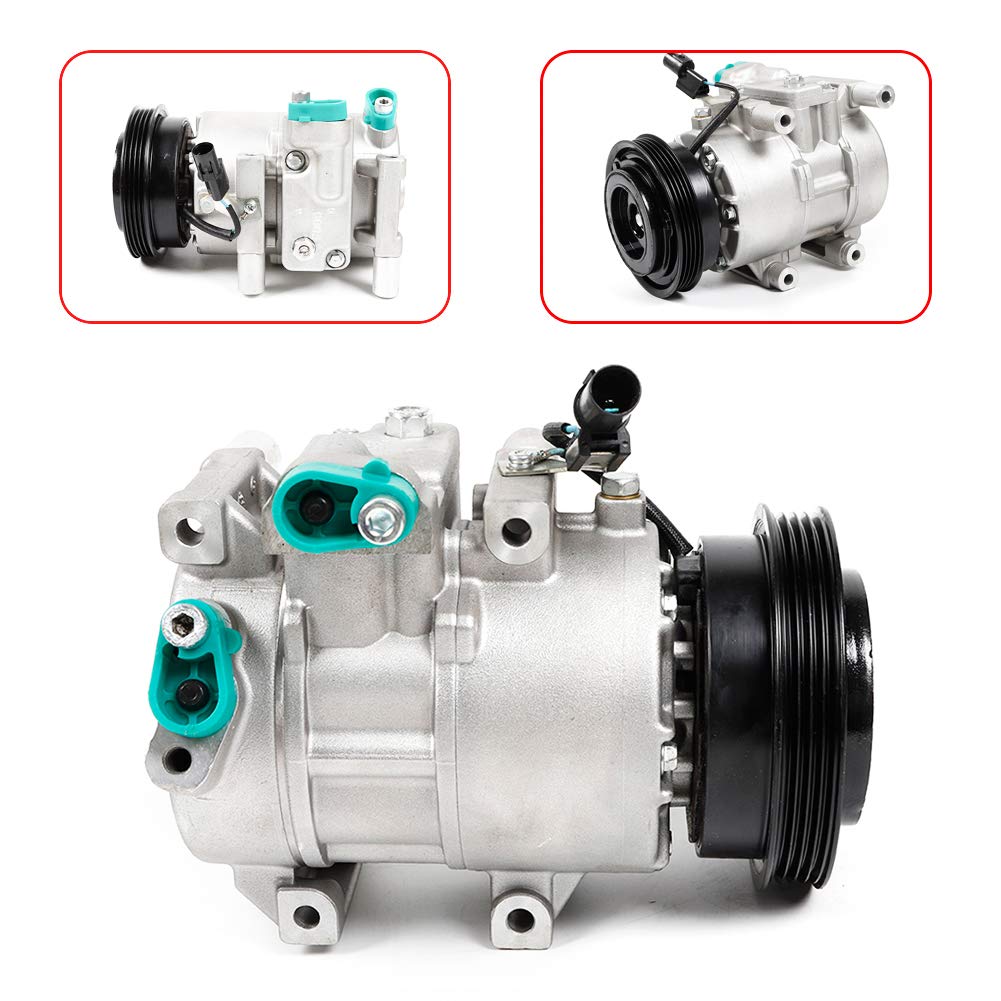 TBVECHI Air Conditioner Compressor with Clutch Replacement for 2007-2009 Kia Spectra & Spectra5 2.0L 158350 - Perfect for Summer Cooling & Auto AC Repair