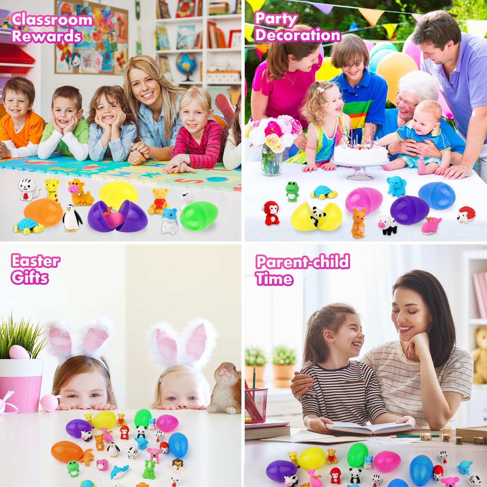 24 Pcs Cute Animal Puzzle Erasers for Kids - Bulk Classroom Supplies, Fun Pencil Toppers & Student Rewards - Perfect for School, Art Projects & Party Favors