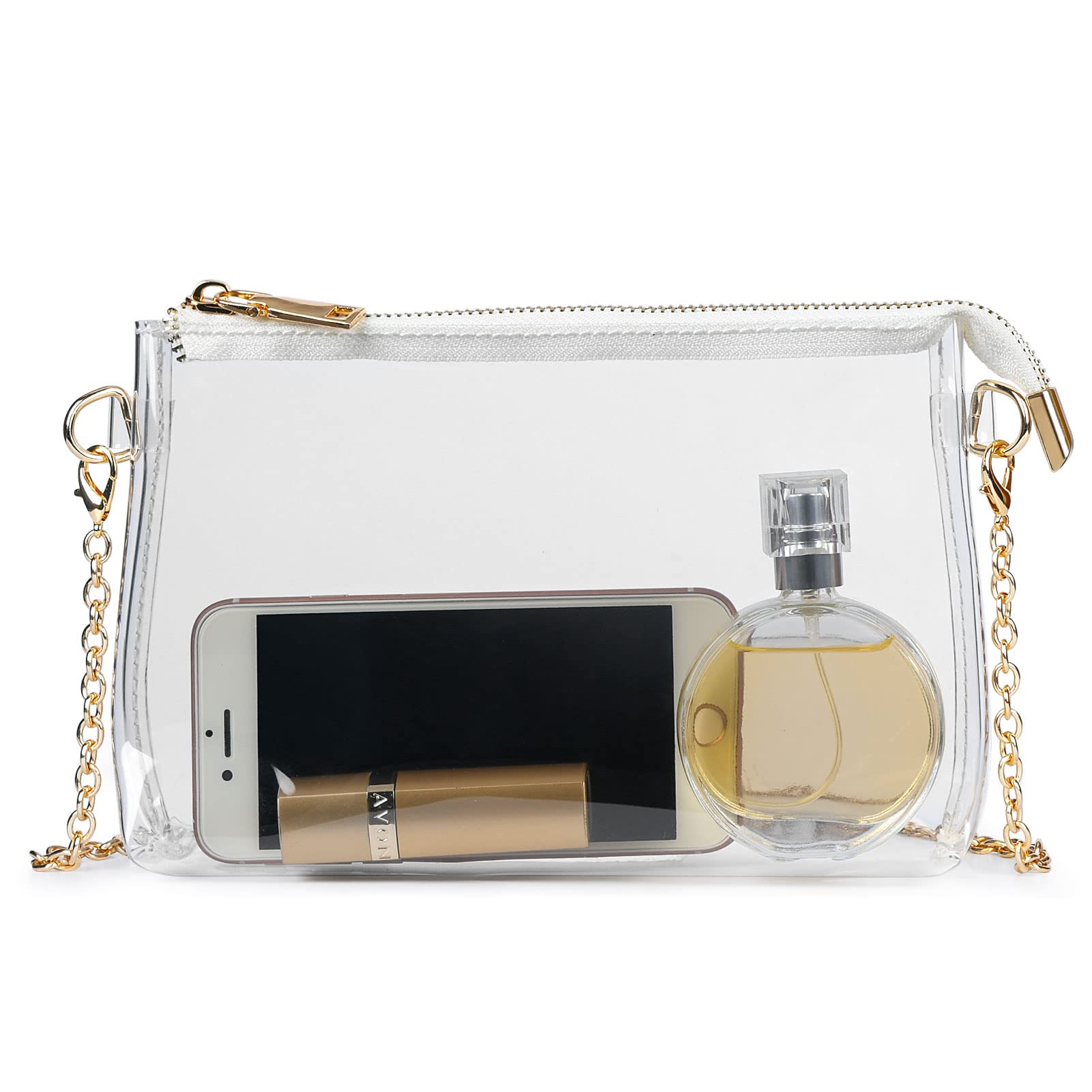 Lorbro Clear Crossbody Bag for Women - Stadium Approved Transparent Purse with Secure Zipper Closure | Perfect for Concerts, Sports Events, Theme Parks & Travel
