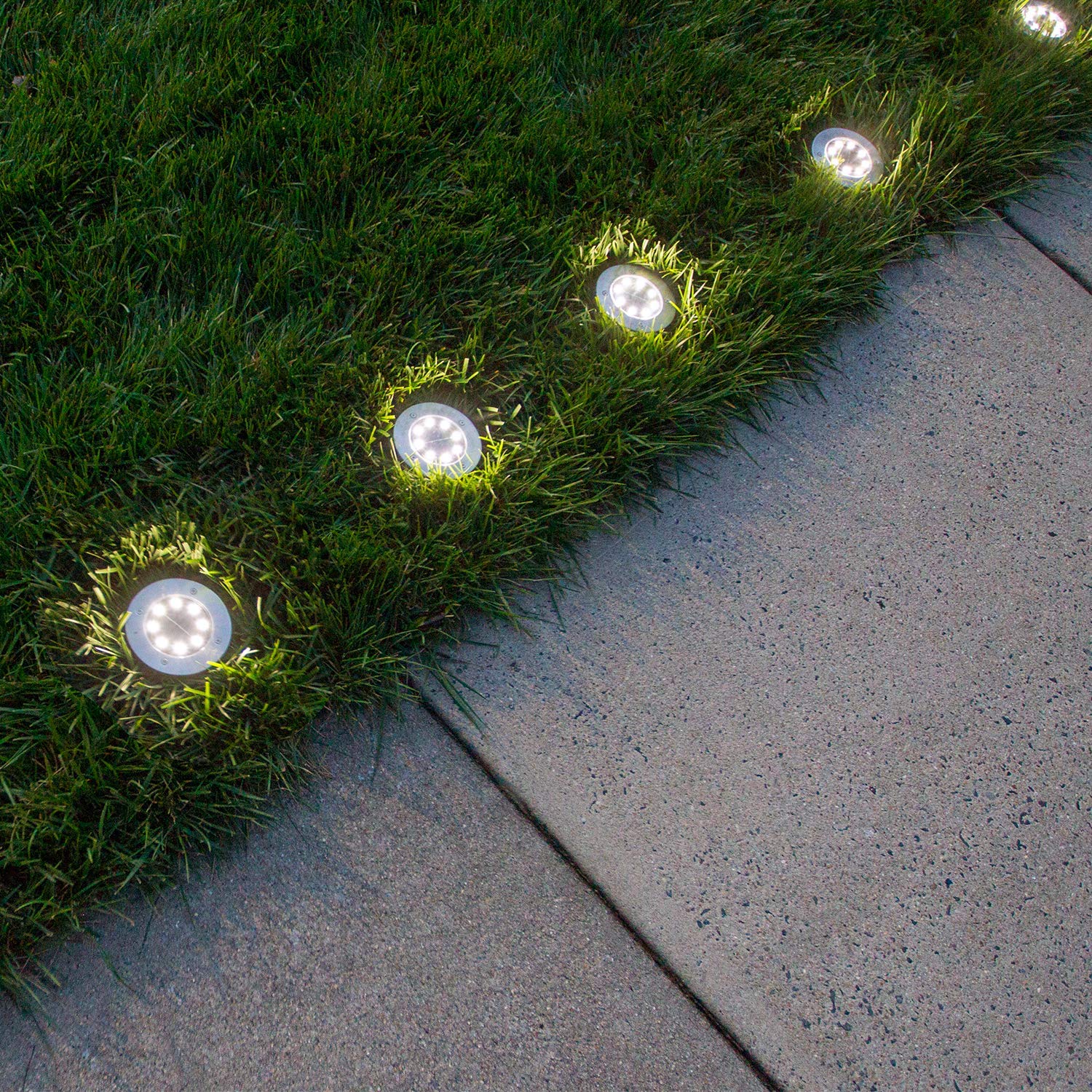 Aogist Solar Ground Lights - 4 Pack LED Garden Disk Lights, Waterproof Outdoor Landscape Lighting for Lawn, Patio, Pathway, Yard, Deck & Walkway (Warm White) - Perfect for Garden Decoration, Backyard Lighting & Nighttime Safety