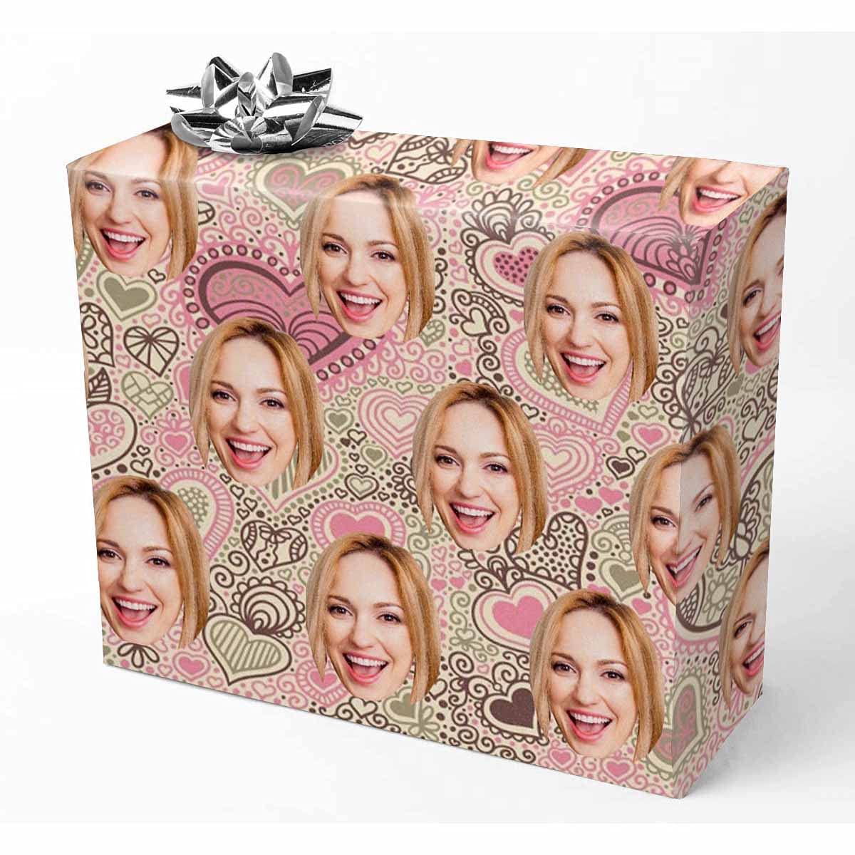 Custom Photo Valentine's Day Wrapping Paper with Love Hearts - Eco-Friendly Recycled Gift Wrap for Birthdays, Anniversaries & Special Occasions (58