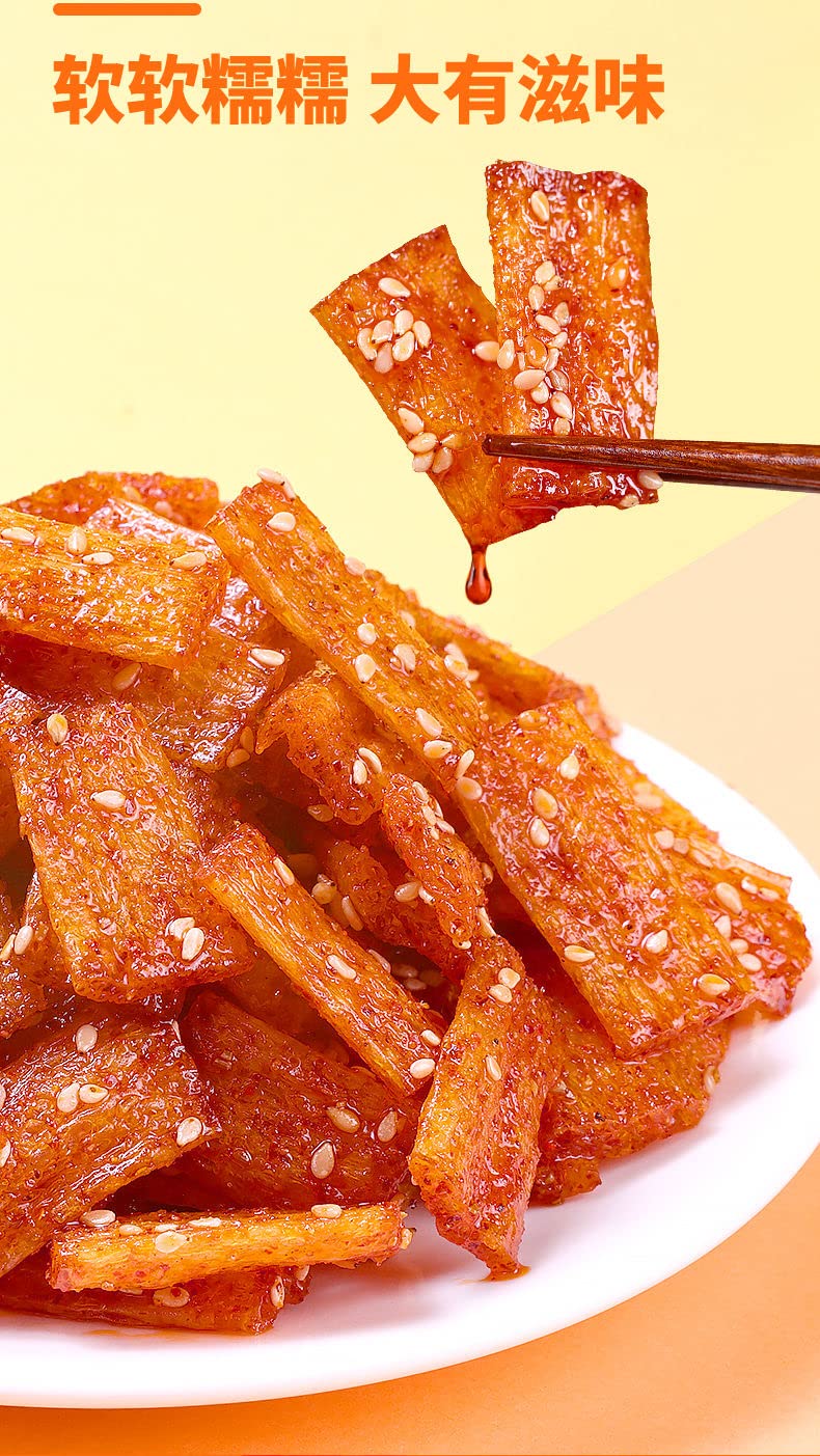 5 Types of Spicy Strips & Sticks - Chinese Spicy Noodle Snacks, Small Gluten, Sweet & Mild Spicy Flavor, Handmade Instant Snacks (20 Bags) - Perfect for Office Snacking, Road Trips & Movie Nights