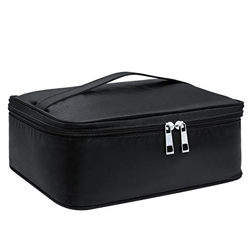 Large Travel Makeup Bag for Women - Waterproof Cosmetic Organizer with Multiple Pockets, Perfect for Vacation, Gym & Daily Use (Black)