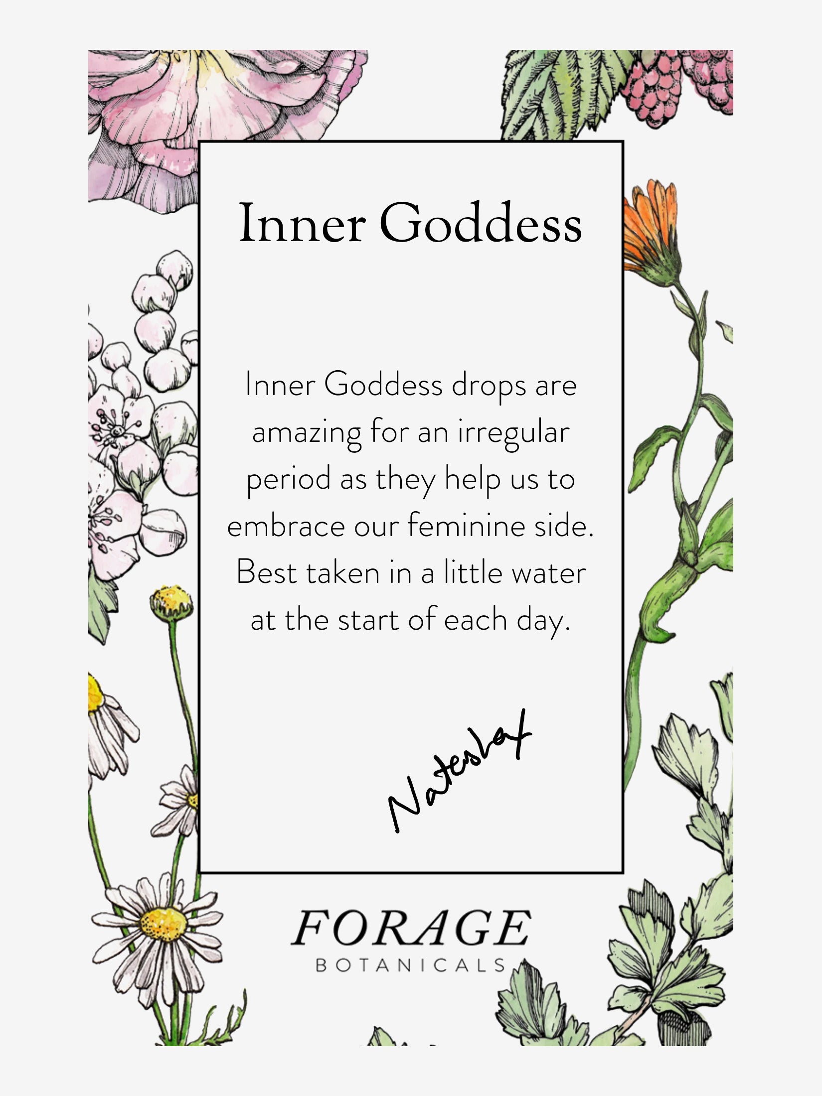 Forage Botanicals Inner Goddess Drops - Organic Herbal Supplement for Women's Wellness & Hormone Balance - Perfect for Daily Stress Relief & Self-Care Rituals