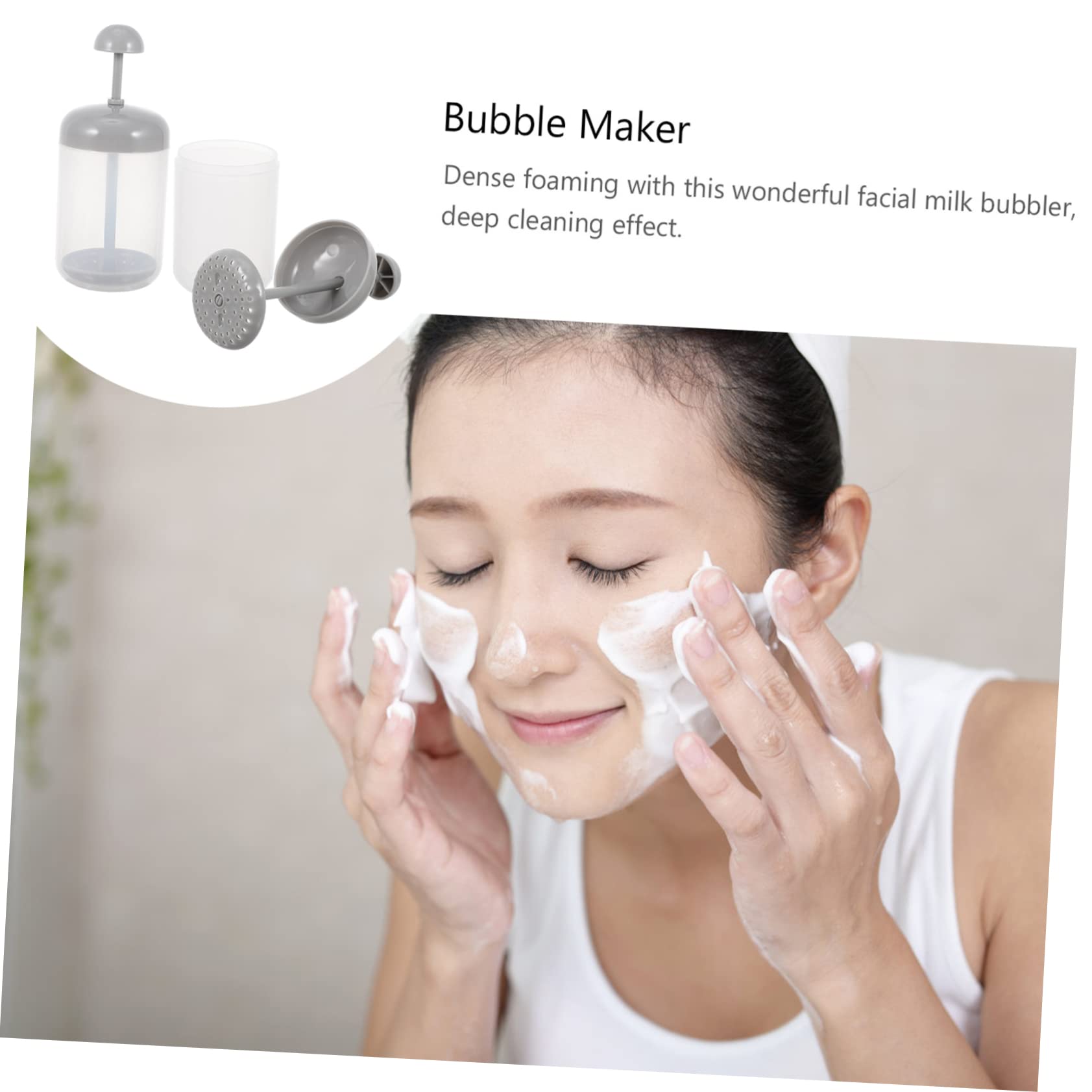 iPetboom 3-Pack Facial Foamers - Grey PP Foam Maker for Deep Cleansing, Bubble Face Wash Tool - Perfect for Daily Skincare & Makeup Removal (2pcs x 3 Sets)