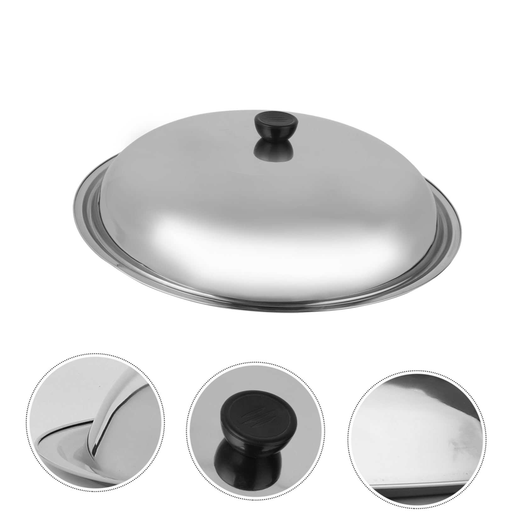 Premium Stainless Steel Cooking Pot Lid - Heat Resistant & Anti-Scald Wok Cover for Kitchen, Restaurant & Teppanyaki Cooking - Universal Fit for Skillets, Pans & Cookware - Durable Kitchen & Commercial Use Accessory