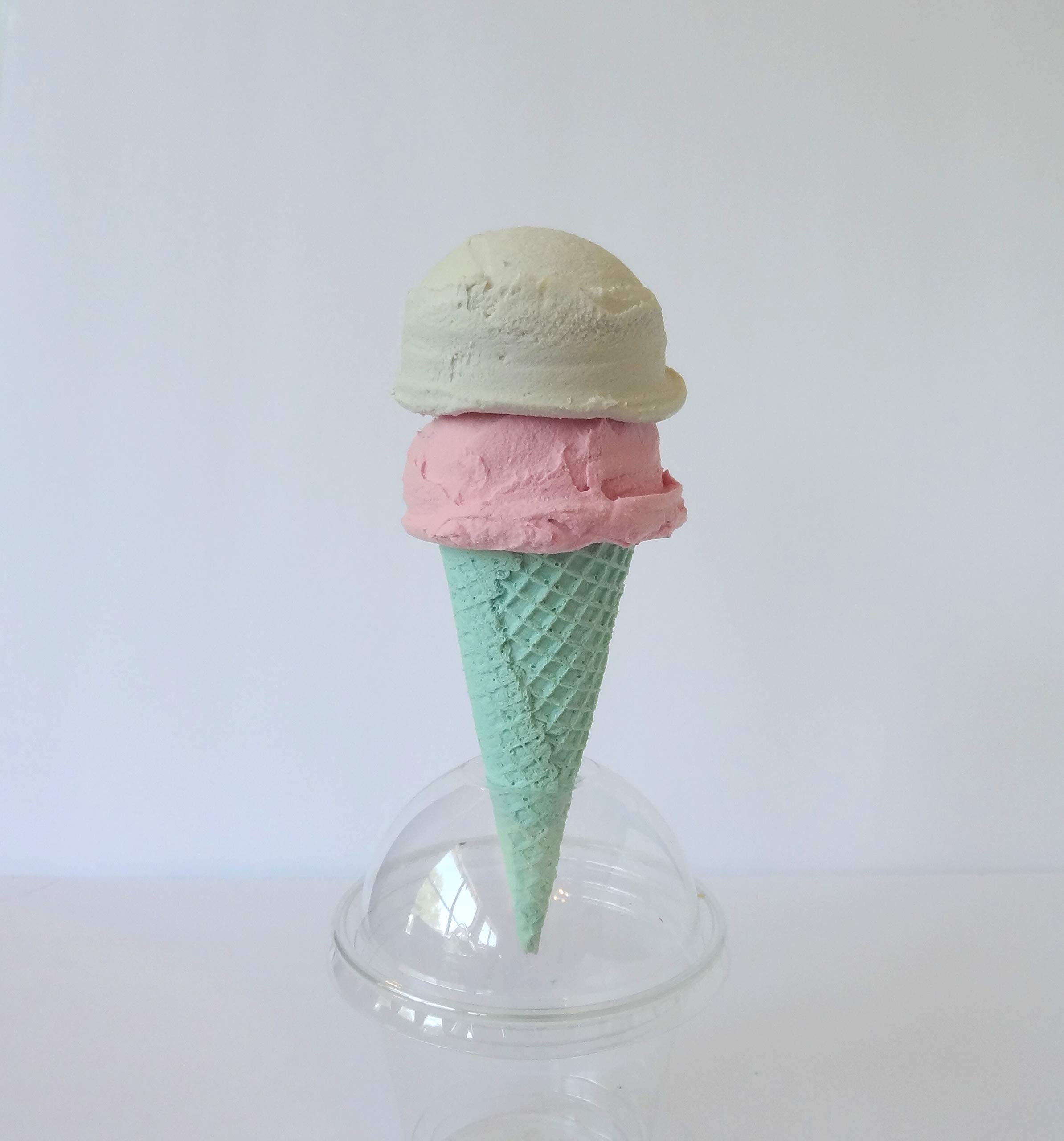 Fake Ice Cream Faux Double Scoop Waffle Cone - Realistic Food Prop for Photography, Party Decor & Gift Ideas | Perfect for Dessert Displays, Photo Shoots & Themed Events