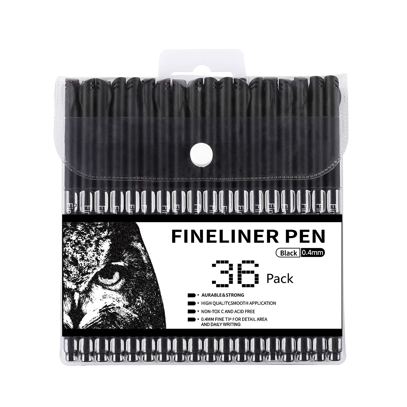 RIANCY 36 Pack Black Ink Fineliner Pens - Fine Tip Markers for Journaling, Note Taking, Office, School & Planner Writing - Perfect for Teachers, Students & Back to School Supplies (Great for Bullet Journals, Sketching & Daily Planning)