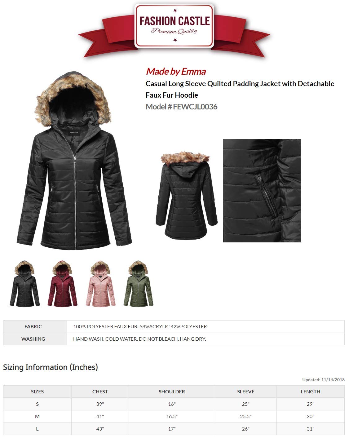 Emma Women's Detachable Fur Trim Hooded Puffer Jacket - Fashionable Belted Winter Coat for Casual Outings, Streetwear & Cold Weather Protection