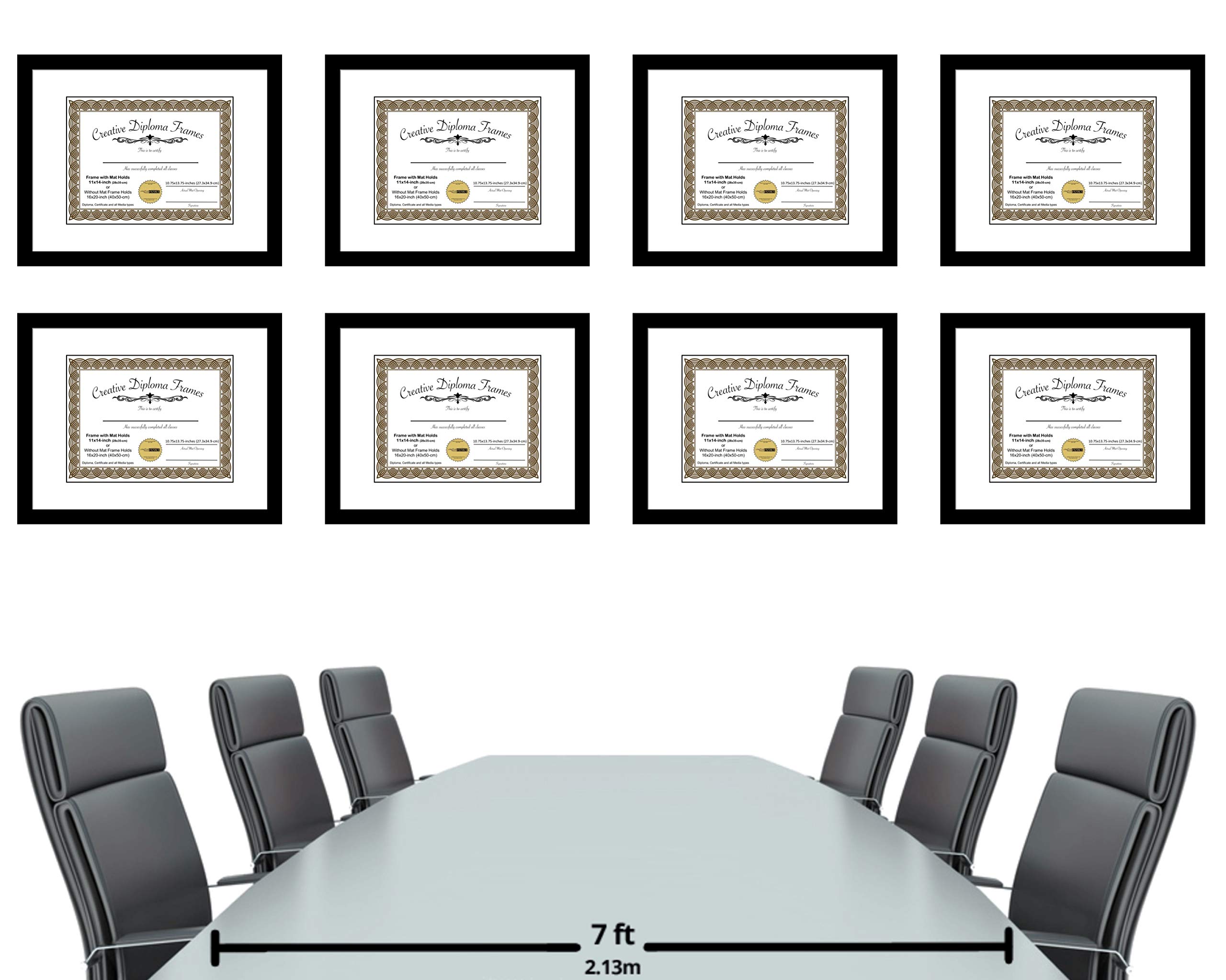 8x10 Classic Black Diploma Picture Frame with White Mat, Glass, Easel & Wall Hangers - Holds 10x12 Photos Without Mat | Perfect for Graduation, Office Decor & Home Display