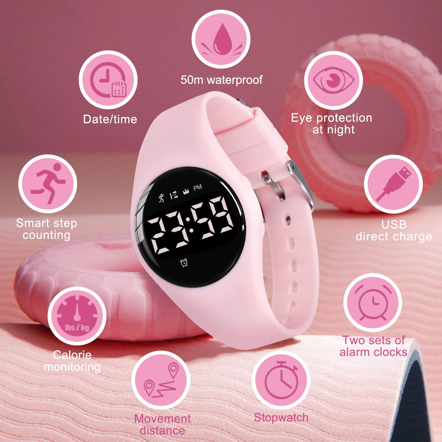 NN BEN NEVIS Kids Digital Sports Watch with Fitness Tracker, Alarm, Stopwatch - Waterproof No App Needed Smartwatch for Boys & Girls Ages 5-12 - Perfect for School, Sports & Outdoor Activities