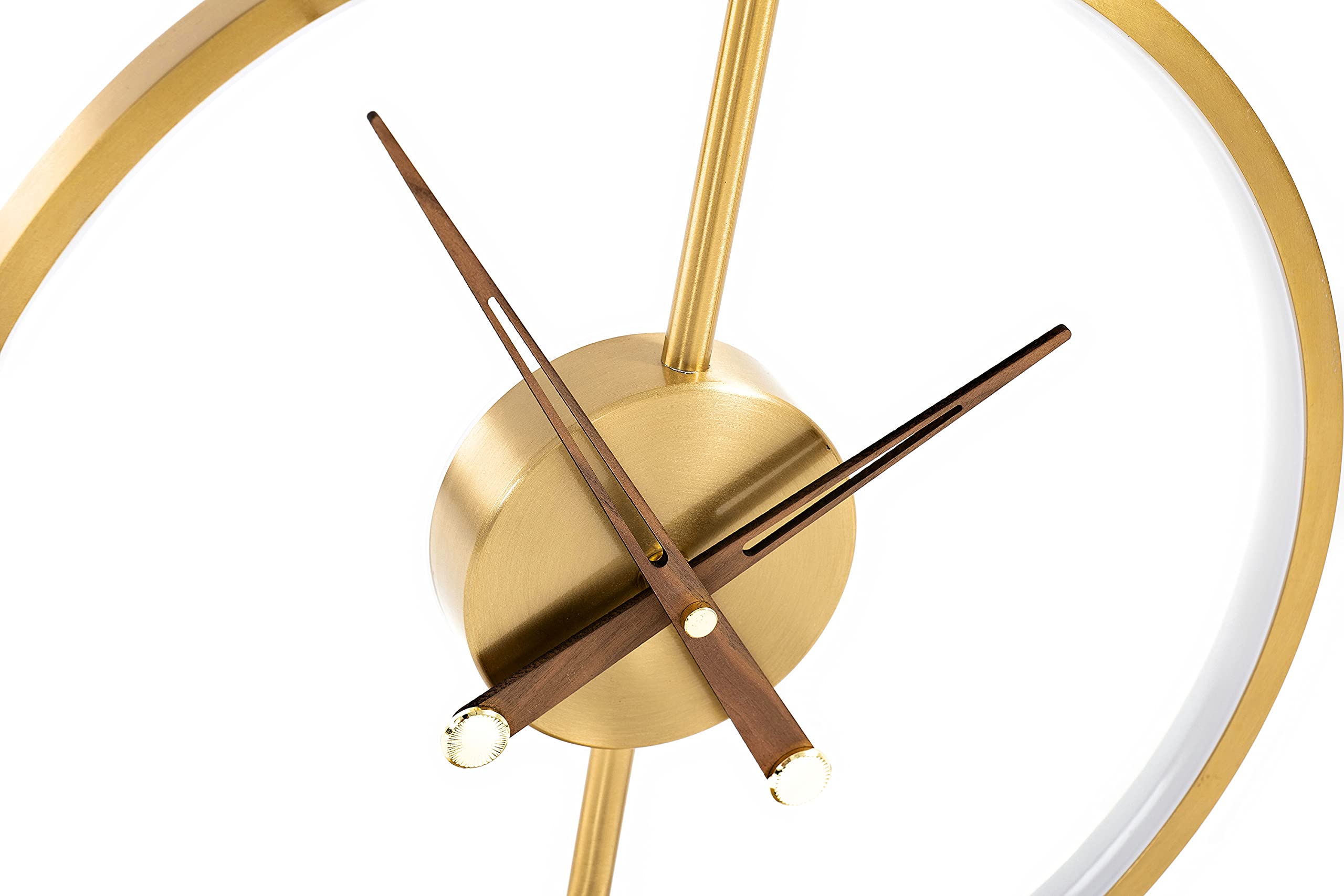 Flavio Russo Golden Time Decorative LED Desk Lamp with 12-Hour Clock, Qi Wireless Charger & USB Port - Perfect for Home Office, Bedroom Nightstand, and Gift Giving