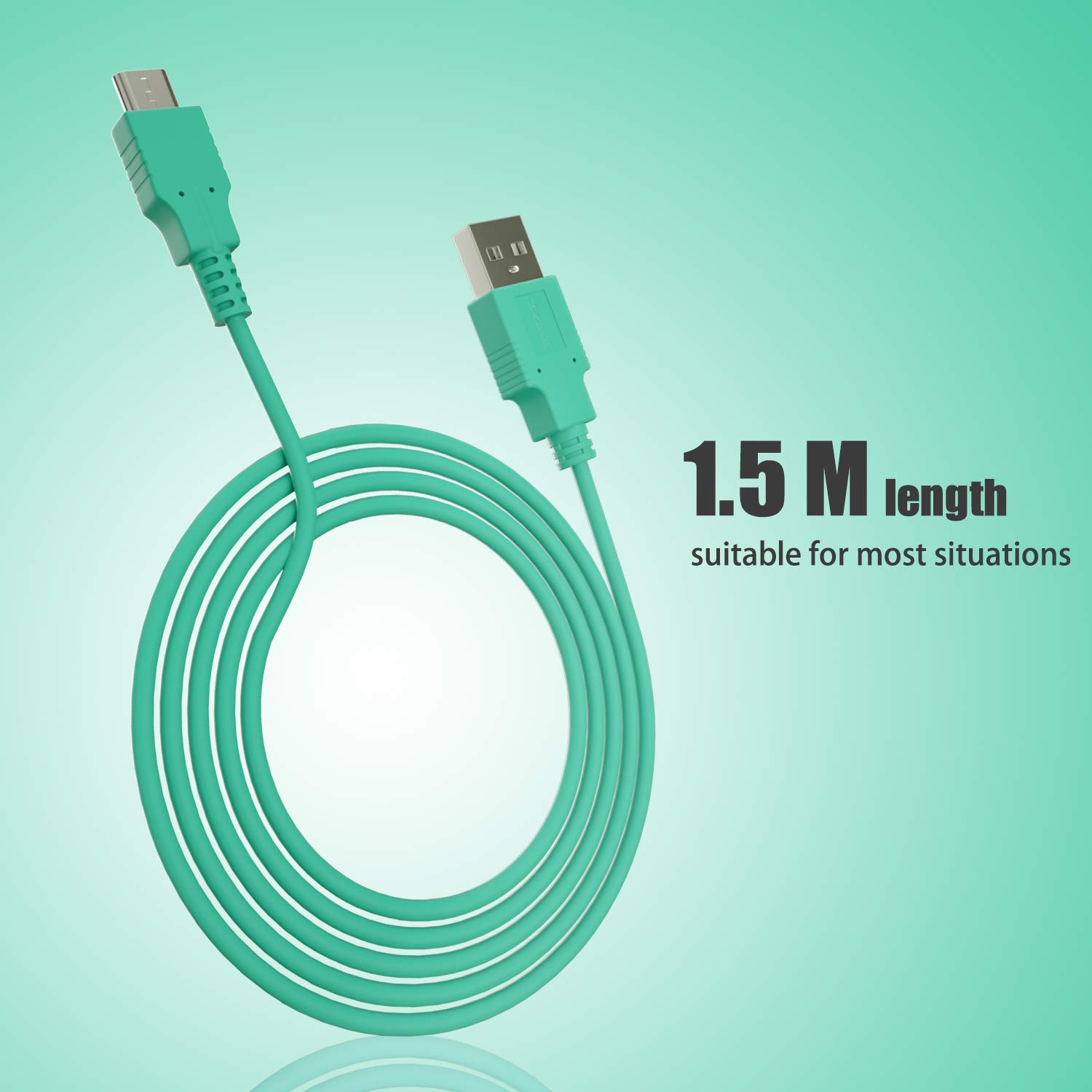 HEATFUN USB C Fast Charger Cable for Nintendo Switch - 4.92ft Animal Crossing Green | Compatible with Switch OLED/Lite | Perfect for Gaming On-The-Go & Travel Accessories