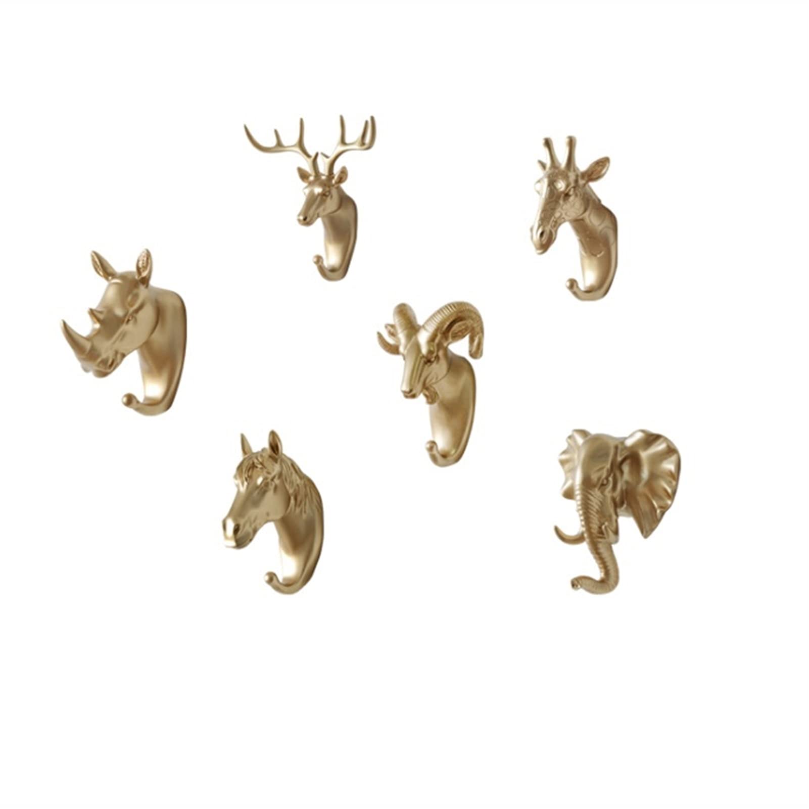 Modern Animal Head Coat Hooks Wall Mounted - Stylish Wall Decor for Hanging Coats, Hats, Bags & Towels - Space Saving Entryway, Bedroom or Bathroom Storage Solution