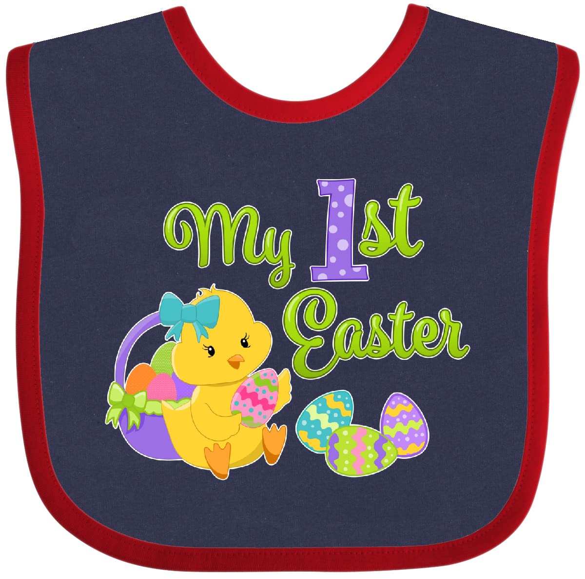 My First Easter Bib - Cute Chick & Eggs Design for Babies