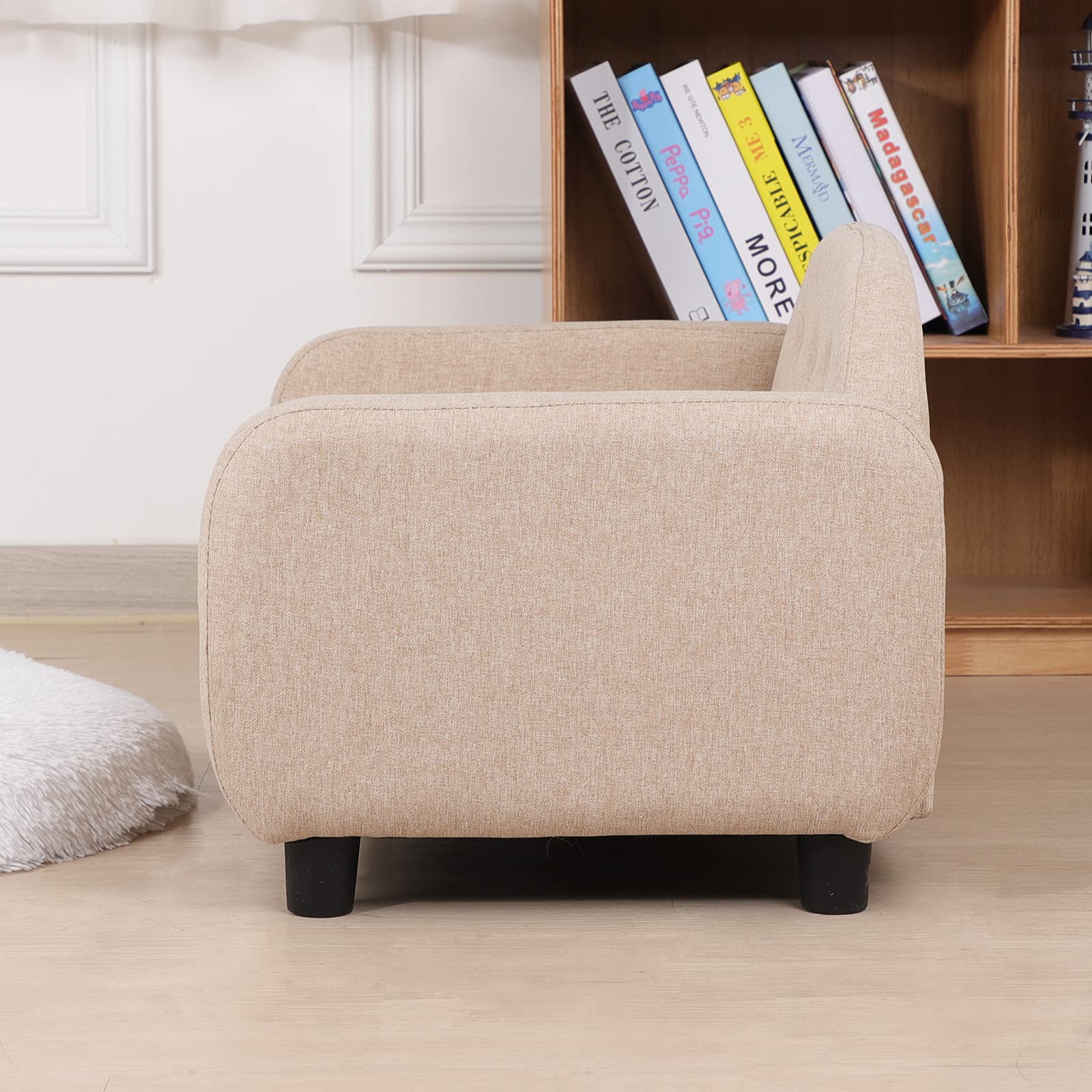 Premium Modern Pet Sofa Bed for Dogs & Cats - Washable Linen Cover Puppy Couch, Mini Pet Bed for Small Breeds (Beige) | Cozy Sleeping Spot for Living Room, Bedroom & Pet Nursery