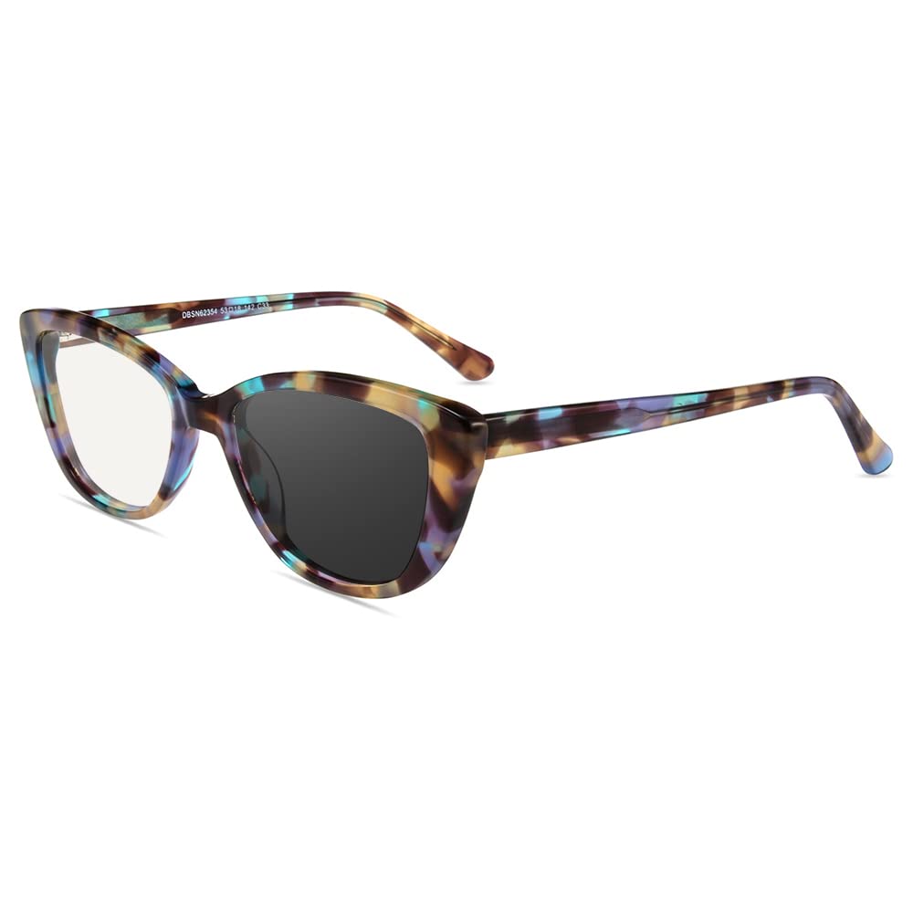 Stylish Blue Light Blocking Computer Glasses for Women - Vintage Cat Eye TR90 Frame with Magnification (1.0X-3.5X) | Reduce Eye Strain for Office Work, Gaming & Screen Time