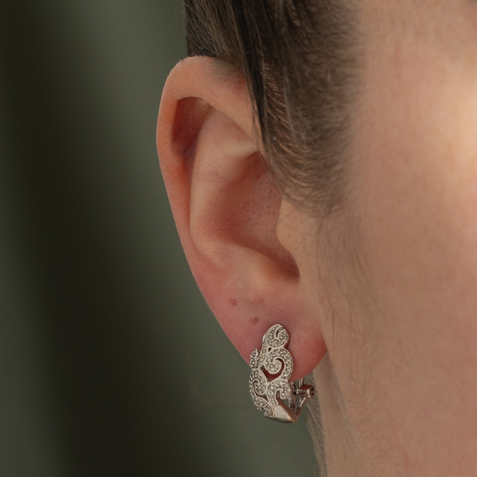 Elegant Diamond Scrollwork Ornate Earrings - 0.30ctw Stud Earrings for Women | Perfect for Weddings, Parties & Special Occasions