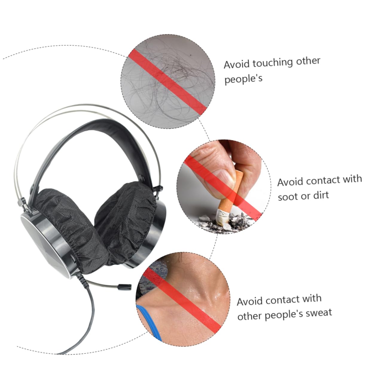 Hemobllo 200 Pcs Soft Comfortable Headphone Sleeves - Lightweight Headset Protector Covers for Earbuds, AirPods & Wireless Headphones - Perfect for Home, Office, Gym & Travel Use