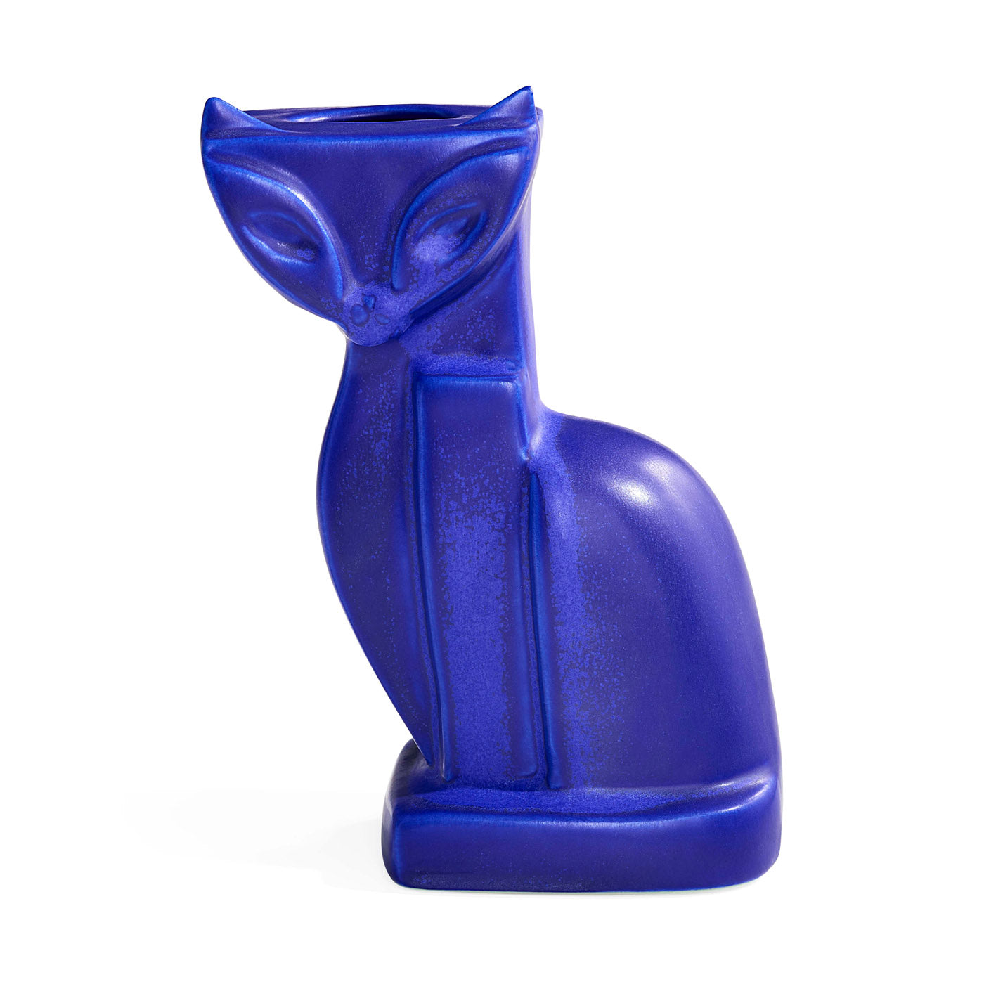 Cobalt Blue Cat-Shaped Ceramic Vase - Handmade Home Decor for Living Room, Bedroom, or Office - Perfect Gift for Cat Lovers