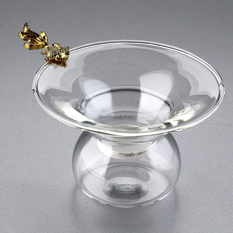 Premium Glass Tea Strainer with Goldfish Handle - Fine Mesh Infuser for Loose Leaf Tea, Herbal Tea & Matcha - Perfect for Tea Lovers, Home Brewing & Gift Giving