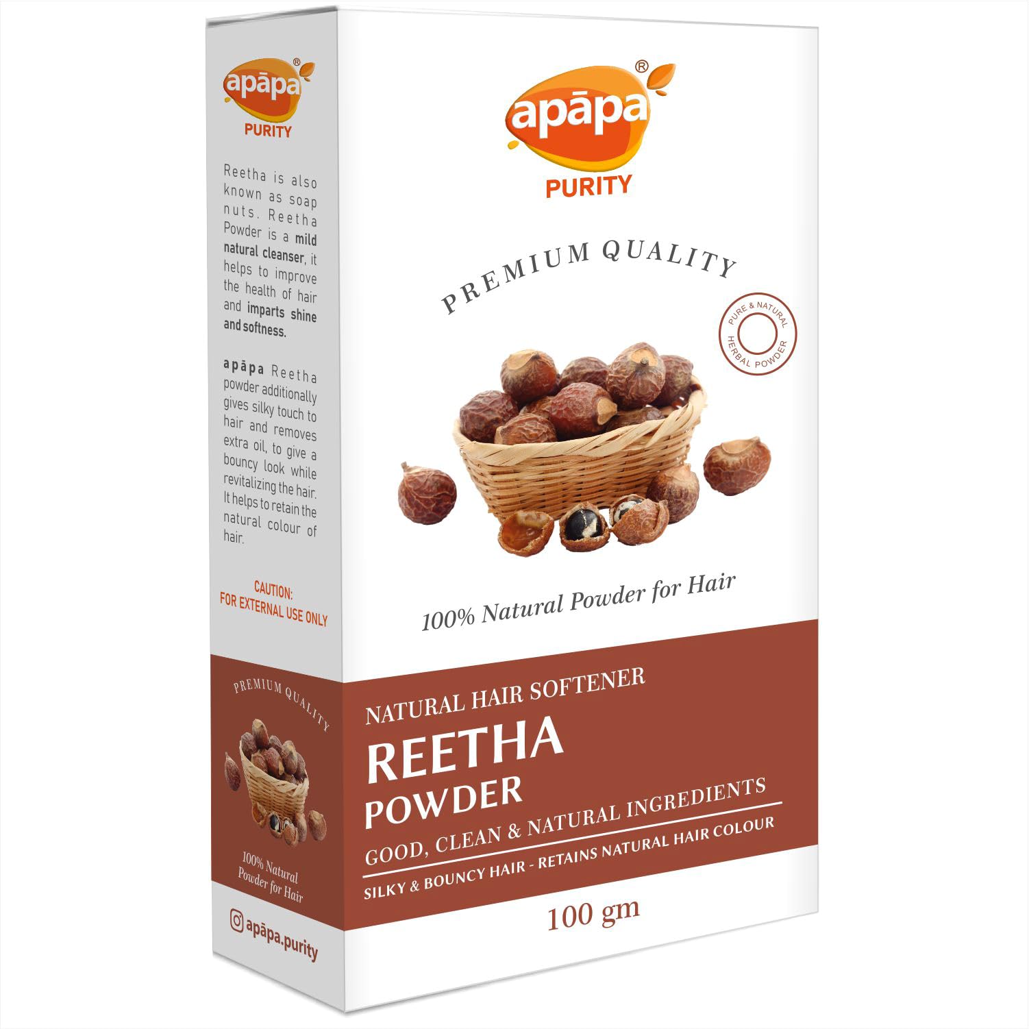 **Organic Reetha Powder Hair Pack - 100% Natural, Chemical-Free Hair Cleanser for pH Balance, Shine & Dandruff Control | Reduces Hair Fall, Softens & Strengthens Hair | Vegan, Cruelty-Free (100g) – Ideal for Daily Hair Care & Scalp Treatment**