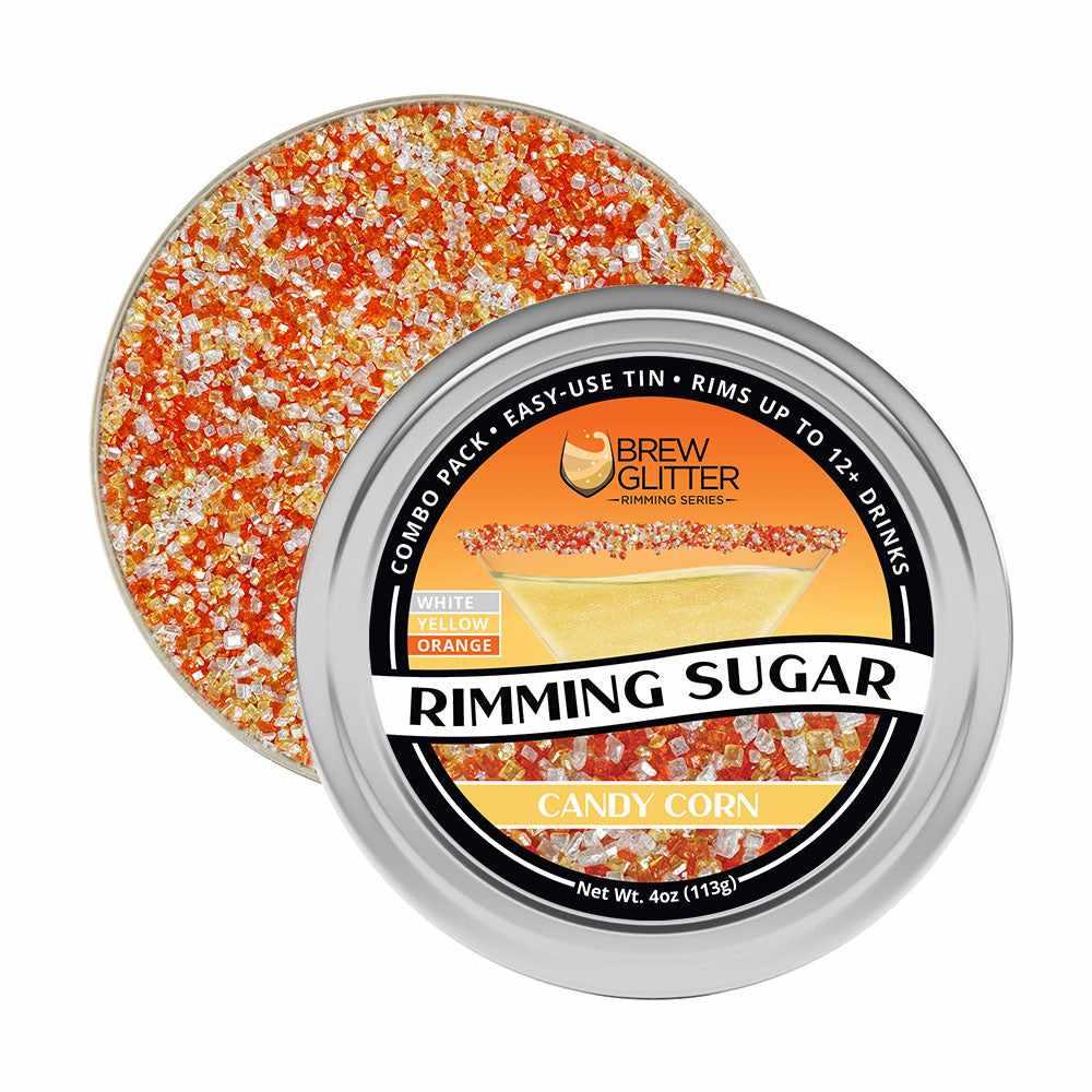 Halloween Candy Corn Rimming Sugar for Cocktails & Desserts - Sweet Edible Decor for Drinks, Cakes & Baking