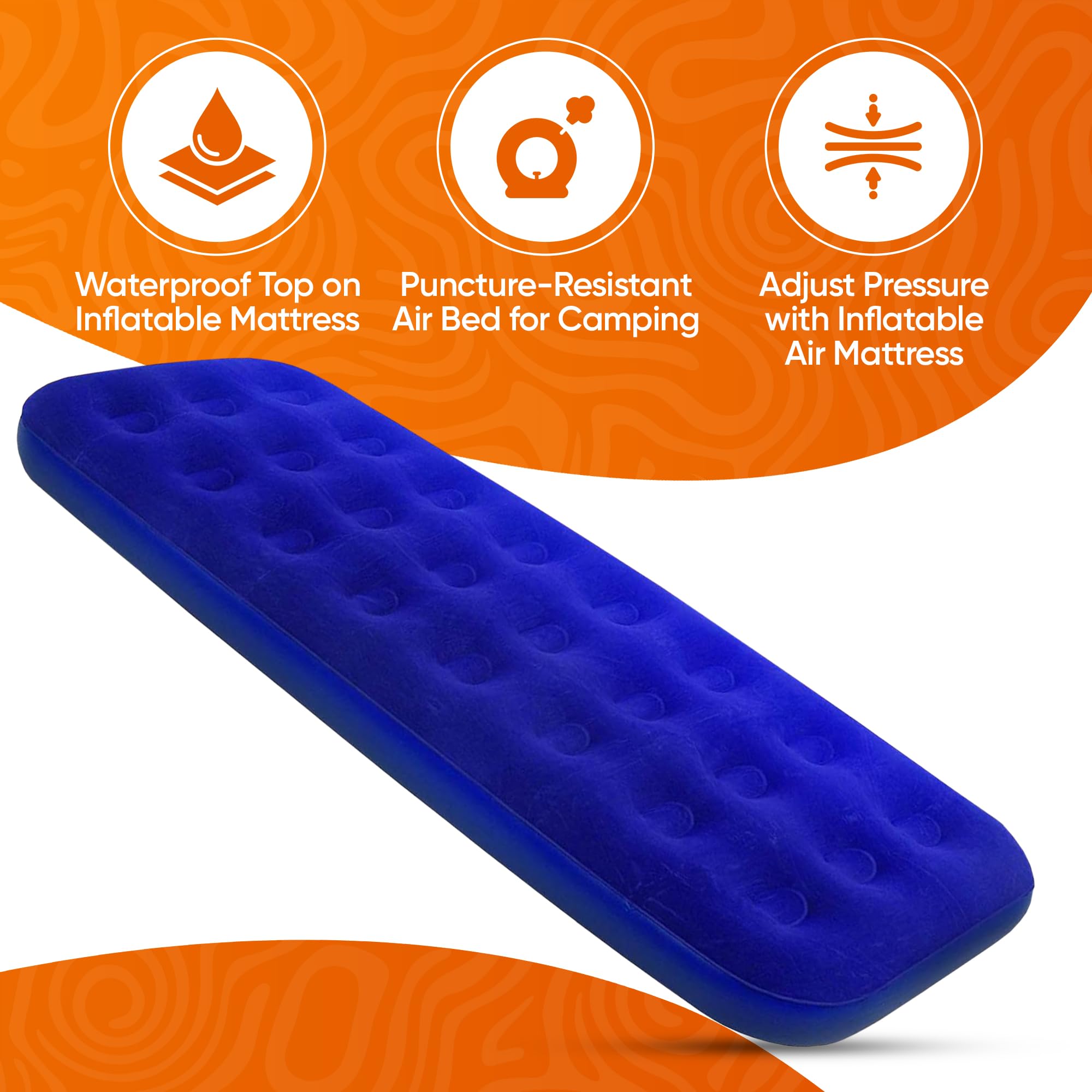 **Albert Austin Air Bed - Premium Inflatable Mattress for Camping, Tents & Caravans | Weatherproof, Comfortable & Easy to Store | Single Blow Up Bed for Adults & Kids | Perfect for Outdoor Adventures, Travel & Guest Sleeping**