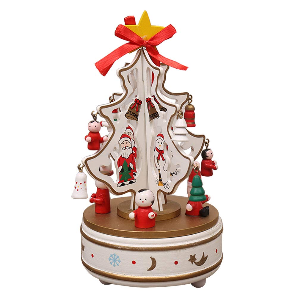 White Rotating Music Box - Handcrafted Musical Gift for Birthdays, Christmas Decor, Home & Desktop Ornament | Perfect for Gifting, Weddings, Nursery Decor & Relaxation