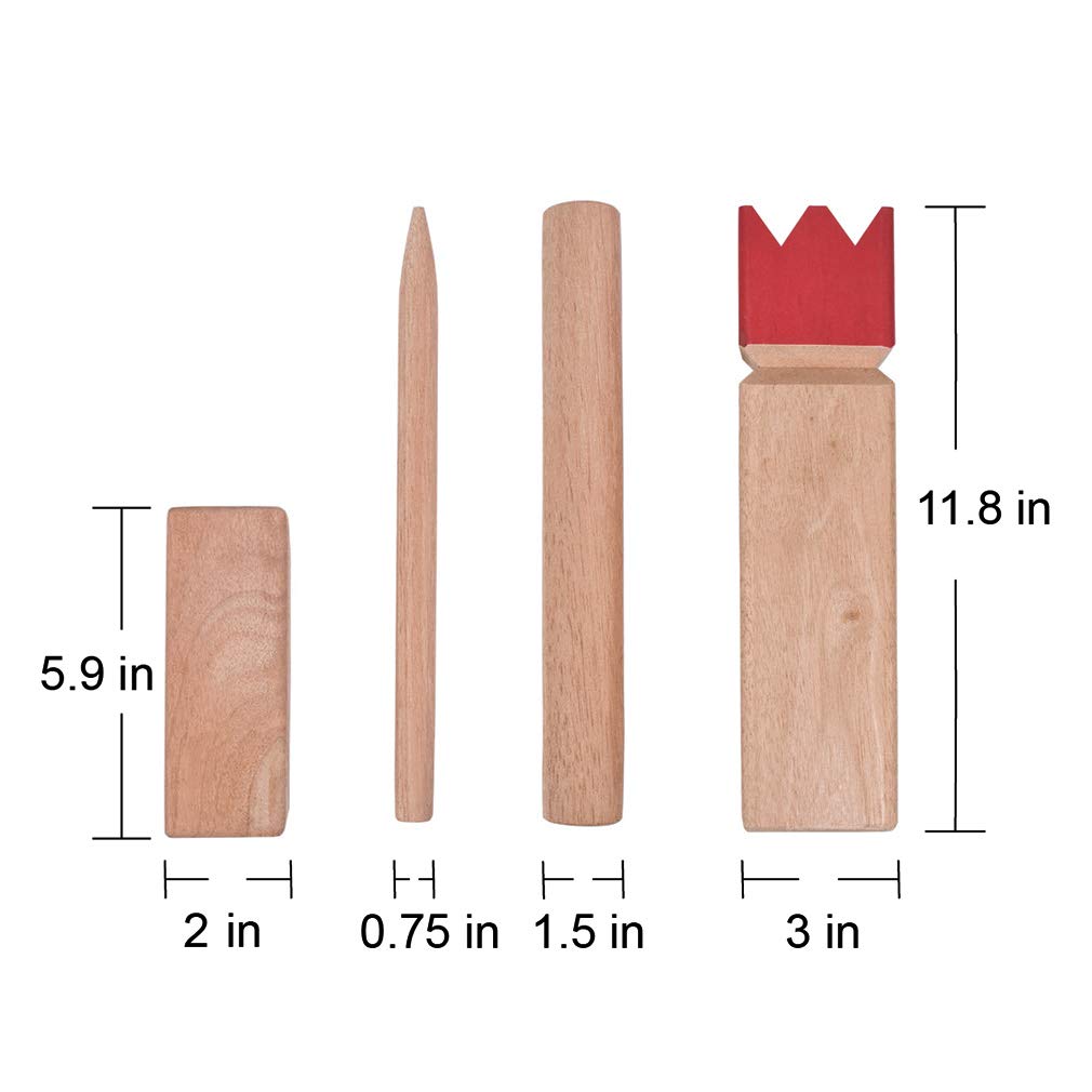 Premium Hardwood Kubb Yard Game Set - Outdoor Toss Game for Kids & Adults - Backyard, Lawn, Beach & Picnic Fun - Includes Carrying Bag - Viking-Inspired Family Entertainment