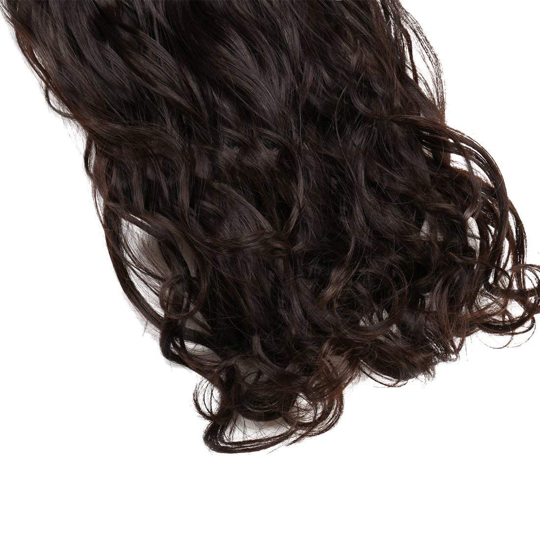 APOEM 5 Clips Heat Resistant Synthetic Curly Hair Extensions 22-24 Inches Dark Brown - Natural Looking Clip-in Hair Extensions for Volume & Length - Perfect for Parties, Weddings & Daily Styling