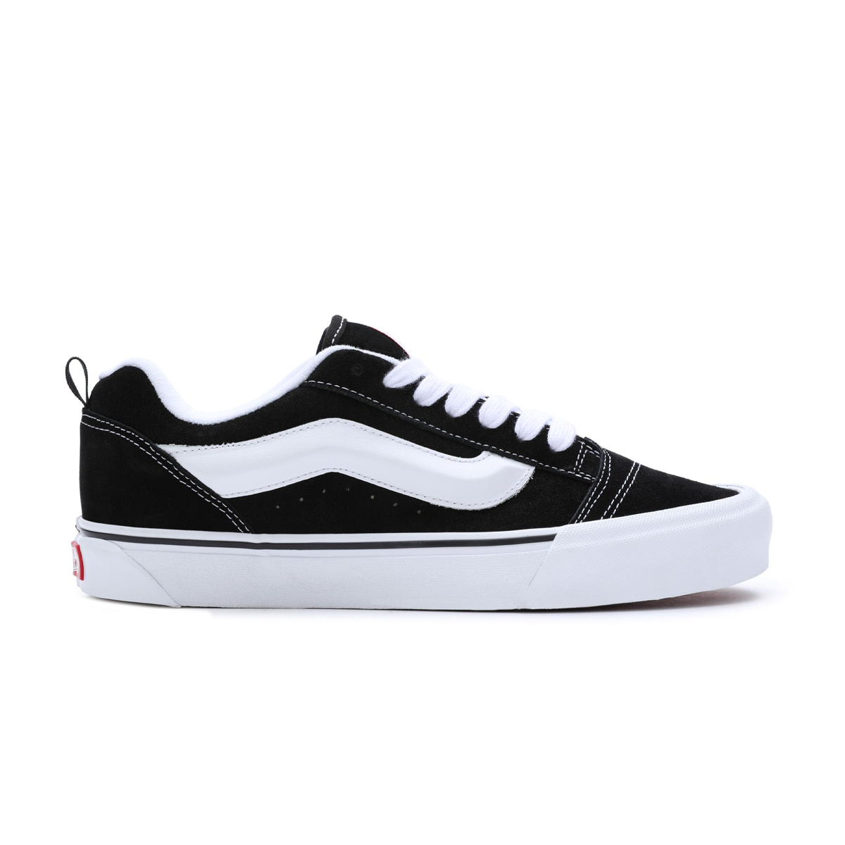 Knu Skool 'Black White' Vintage Sneakers for Men & Women - Retro Skate Shoes for Casual Wear, Street Style & Urban Fashion