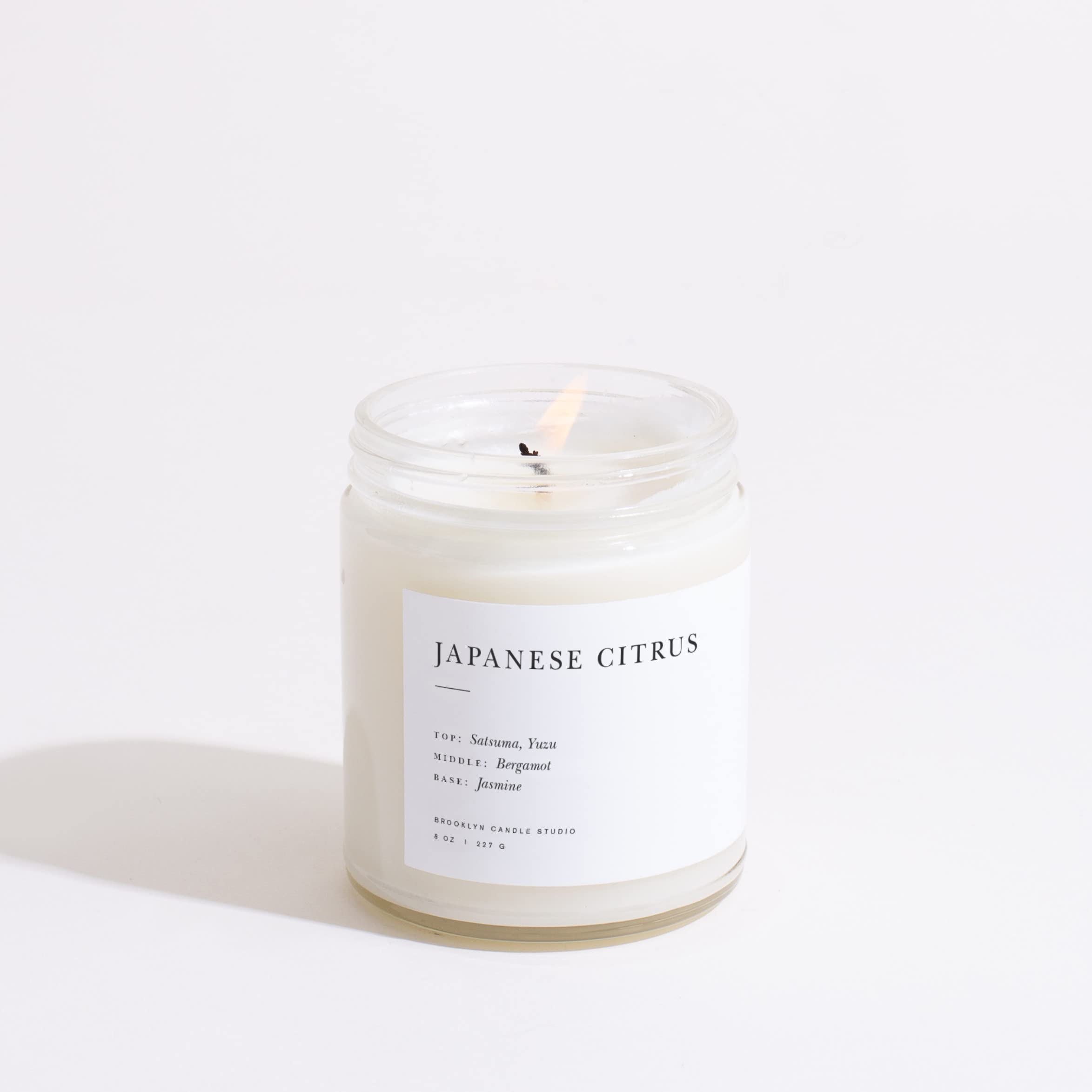 Brooklyn Candle Studio Japanese Citrus Soy Wax Candle - Vegan, Hand-Poured in USA, 50-Hour Burn Time - 7.5oz Luxury Scented Candle for Home, Office & Relaxation