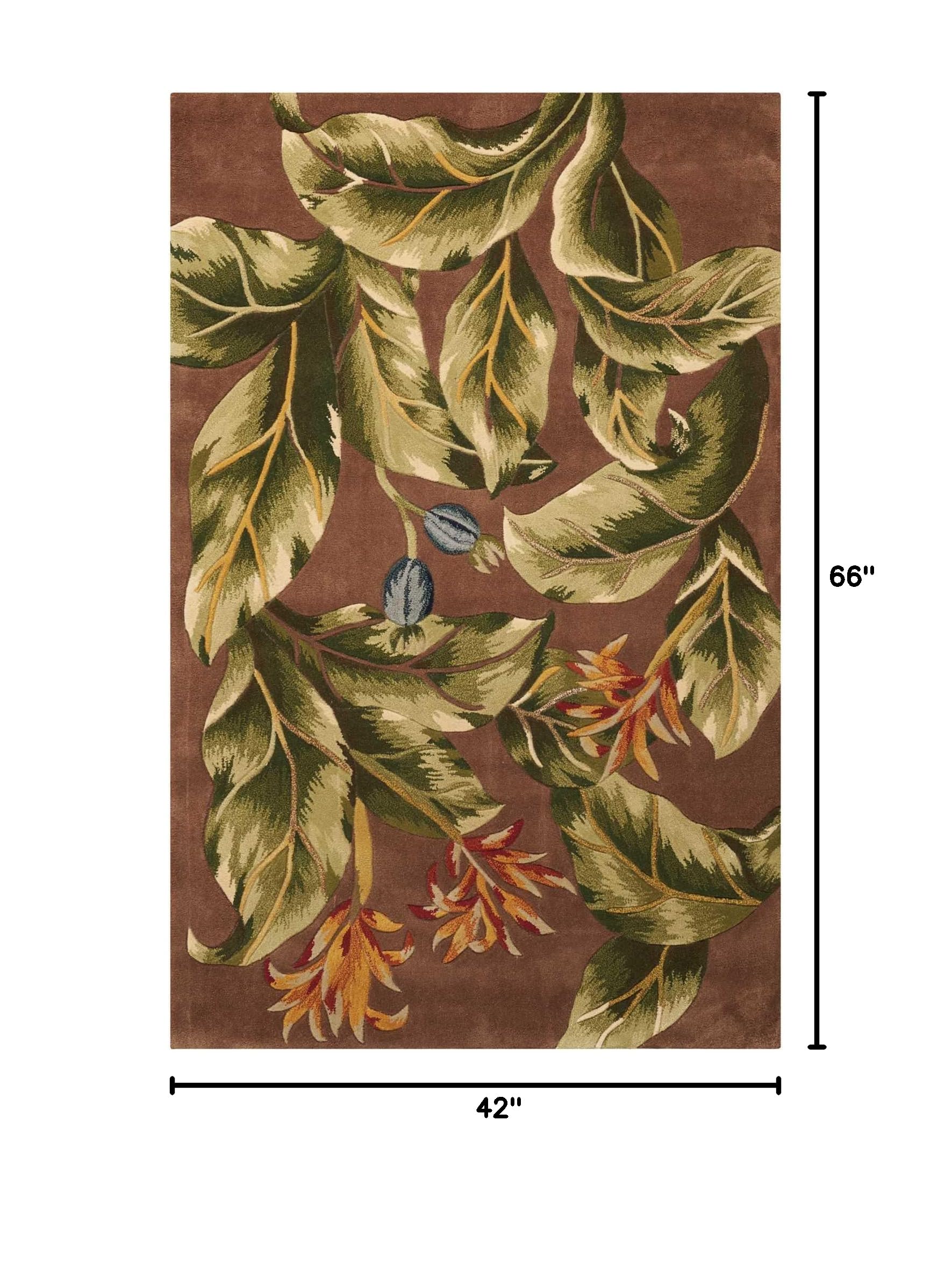 Nourison Tropics Floral Khaki 3'6