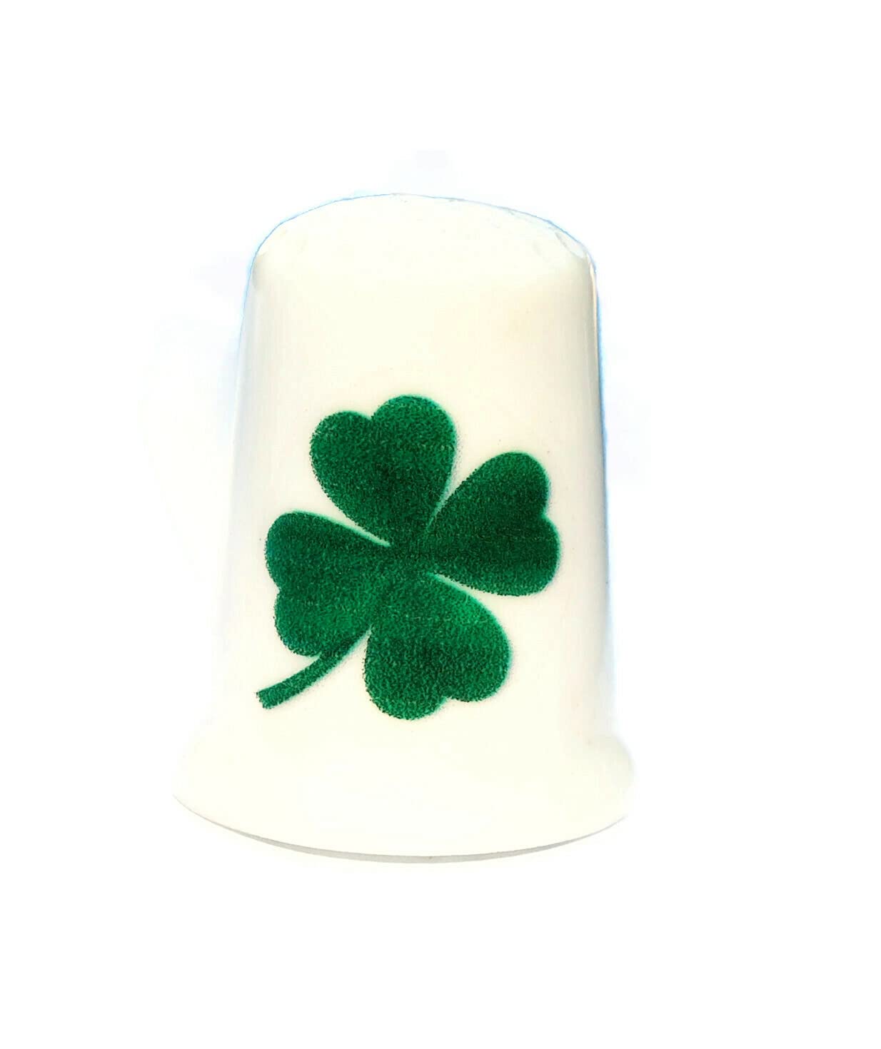 St. Patrick's Day Collectible Thimble - 4-Leaf Clover Shamrock Design for Mom | Perfect Gift for Irish-Themed Parties, Home Decor & Sewing Enthusiasts