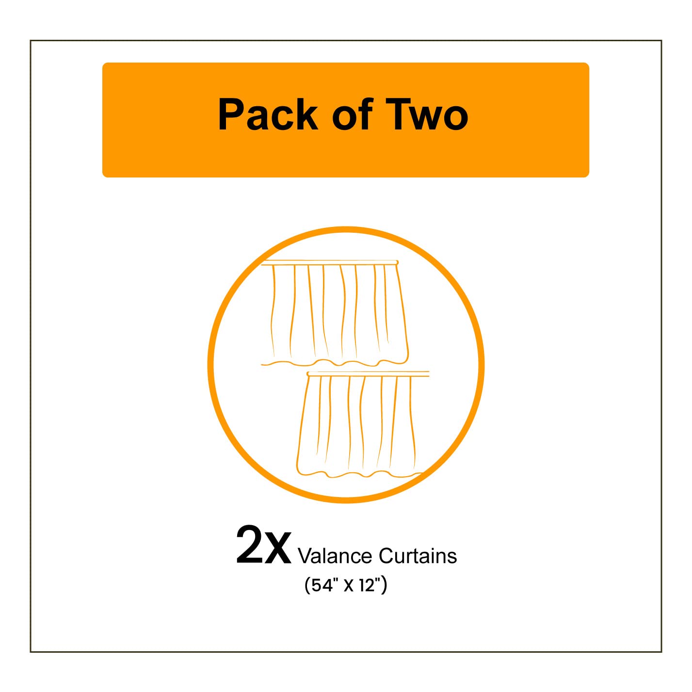 Ambesonne 2-Pack Gorilla Window Valance Curtains - Jumping Monkey Silhouette Pattern, Orange & Grey Rod Pocket Valances 54