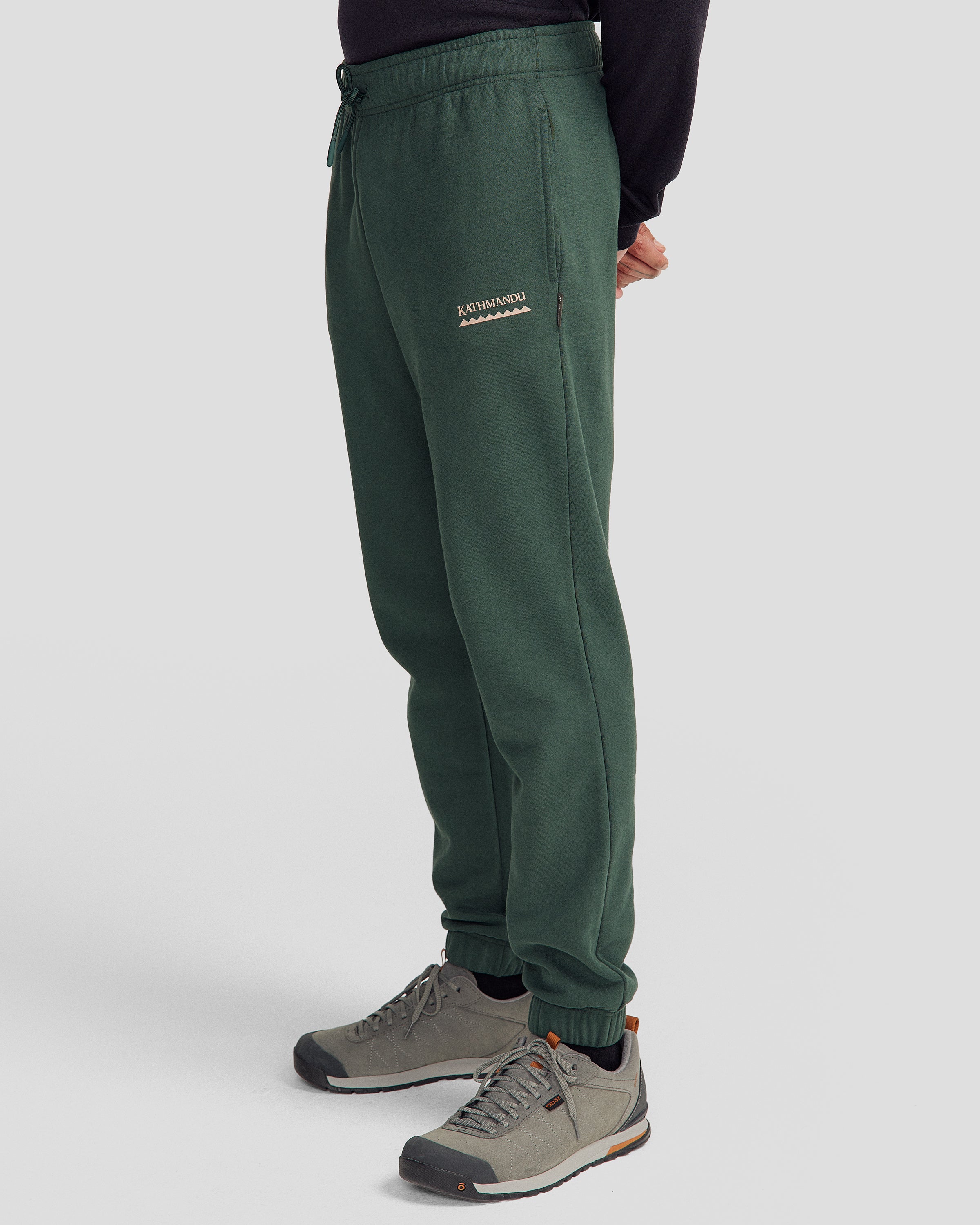 Heritage Logo Men's Brushed Joggers - Soft Comfortable Sweatpants for Casual Wear & Lounge - Deep Forest Green - Perfect for Home, Gym, and Outdoor Activities