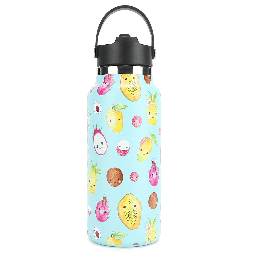 32oz Insulated Water Bottle with Leak-Proof Lid - Hawaii Mint Color for Gym, Hiking & Travel | Keeps Drinks Cold 24Hrs/Hot 12Hrs | BPA Free Stainless Steel Thermos