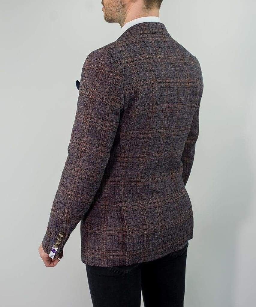 Cavani Brendan Men's Slim Fit Checkered Blazer Jacket for Business, Office, and Formal Events - Stylish & Comfortable